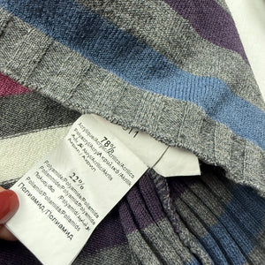 Grey striped V neck jumper (S/M)