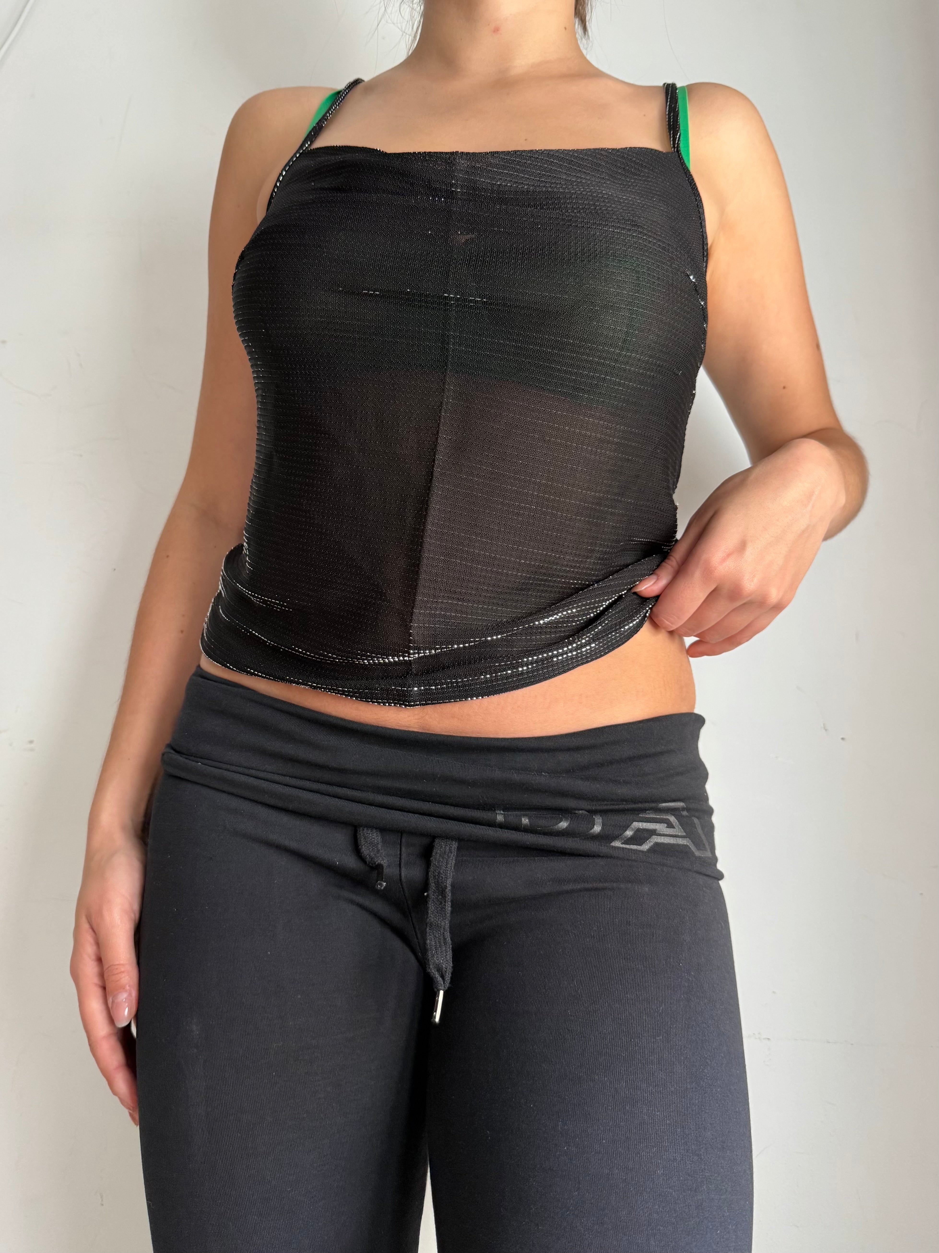 Black glitters top (M)