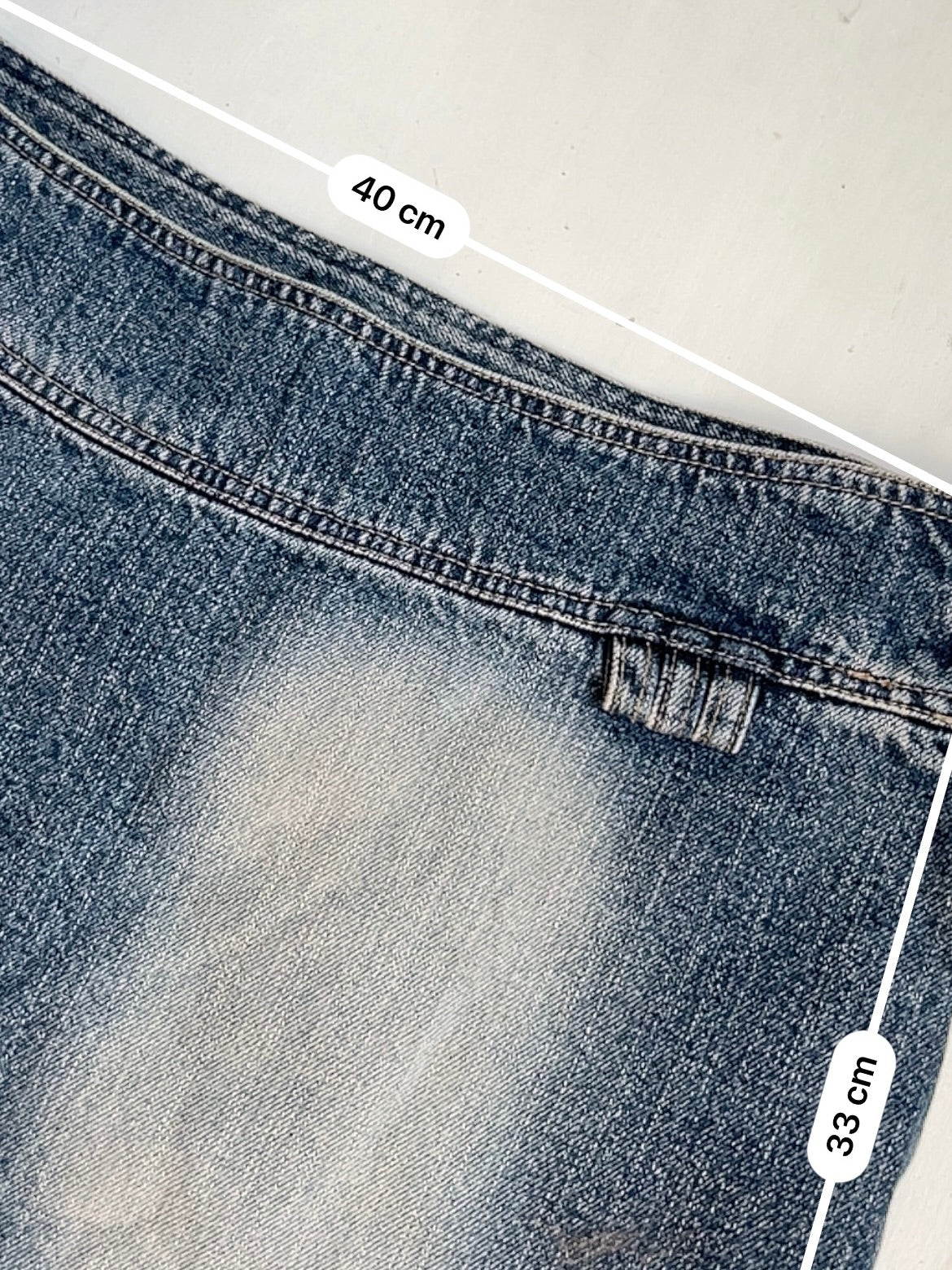 Blue denim mini pleated skirt (S/M)