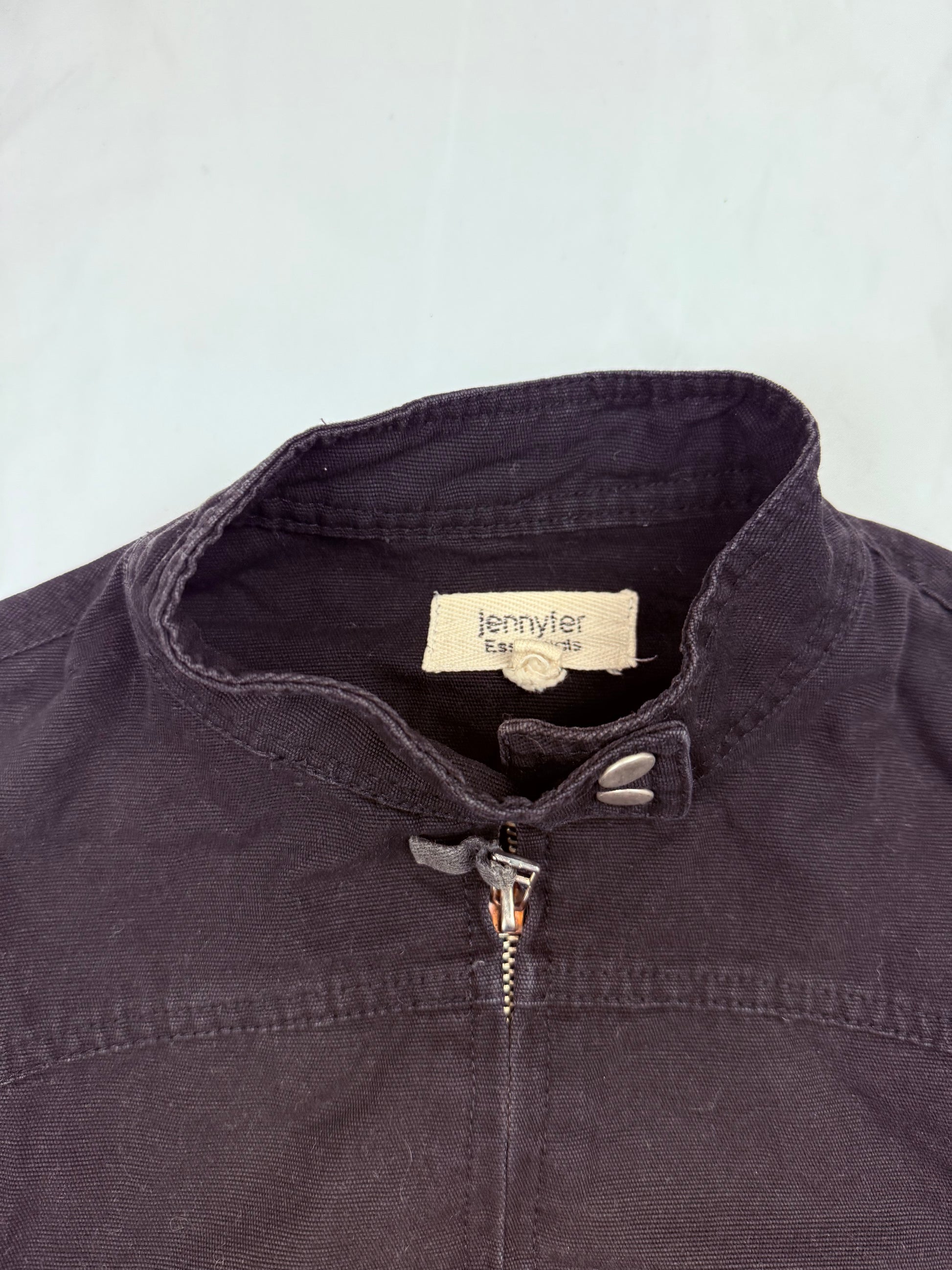 Black zip up biker jacket (S/M)