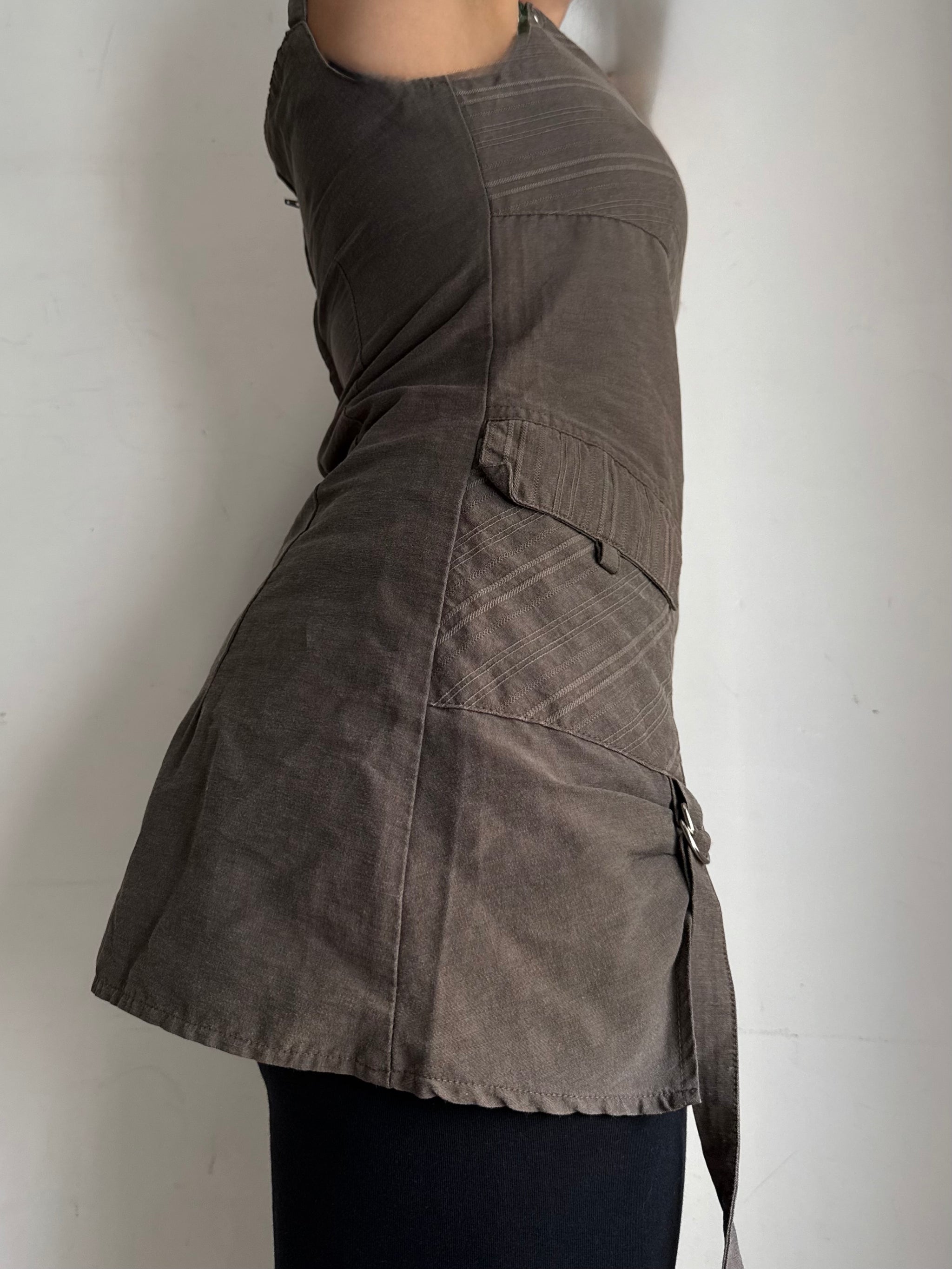 Khaki utility top (S/M)