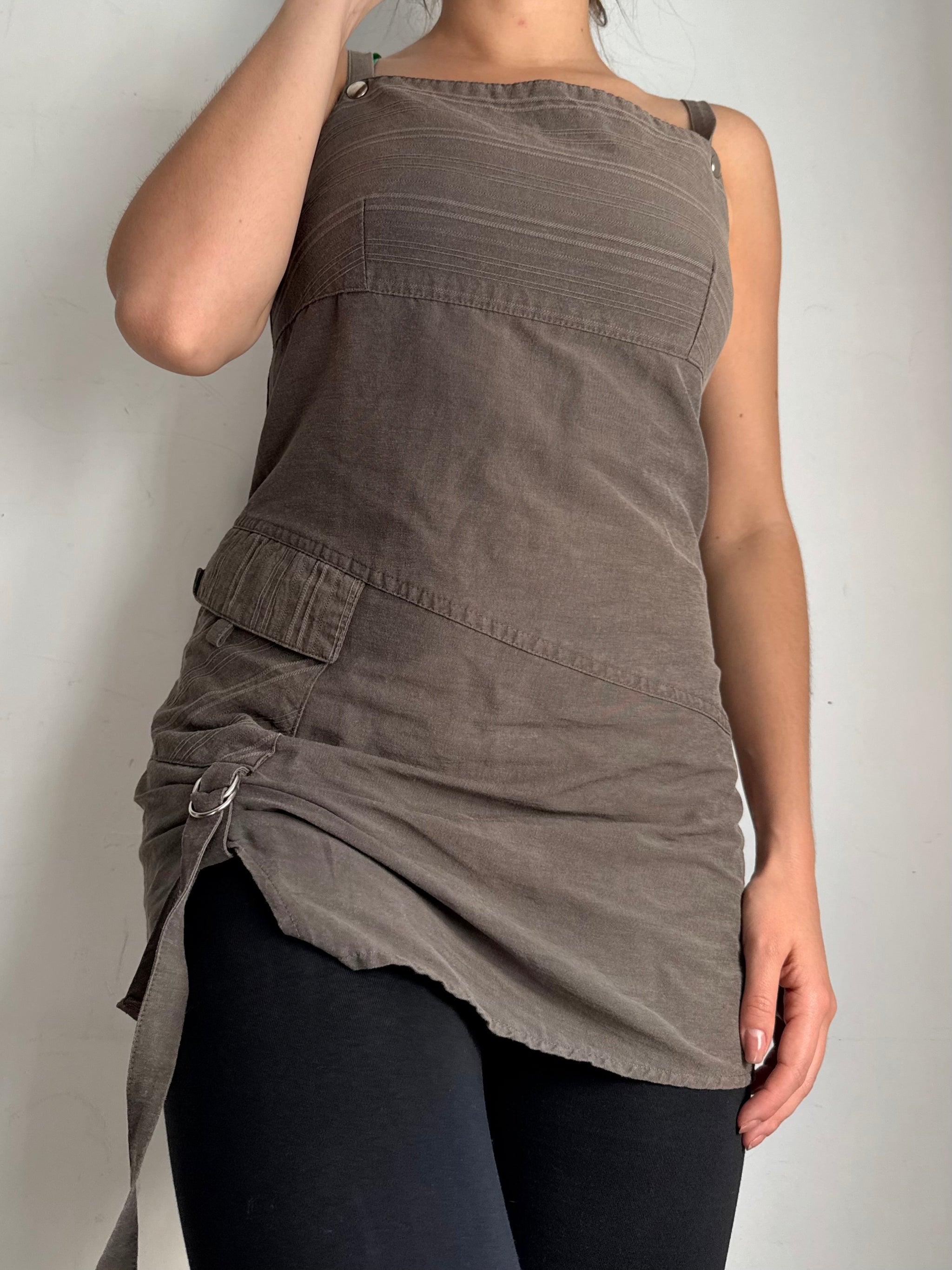 Khaki utility top (S/M)