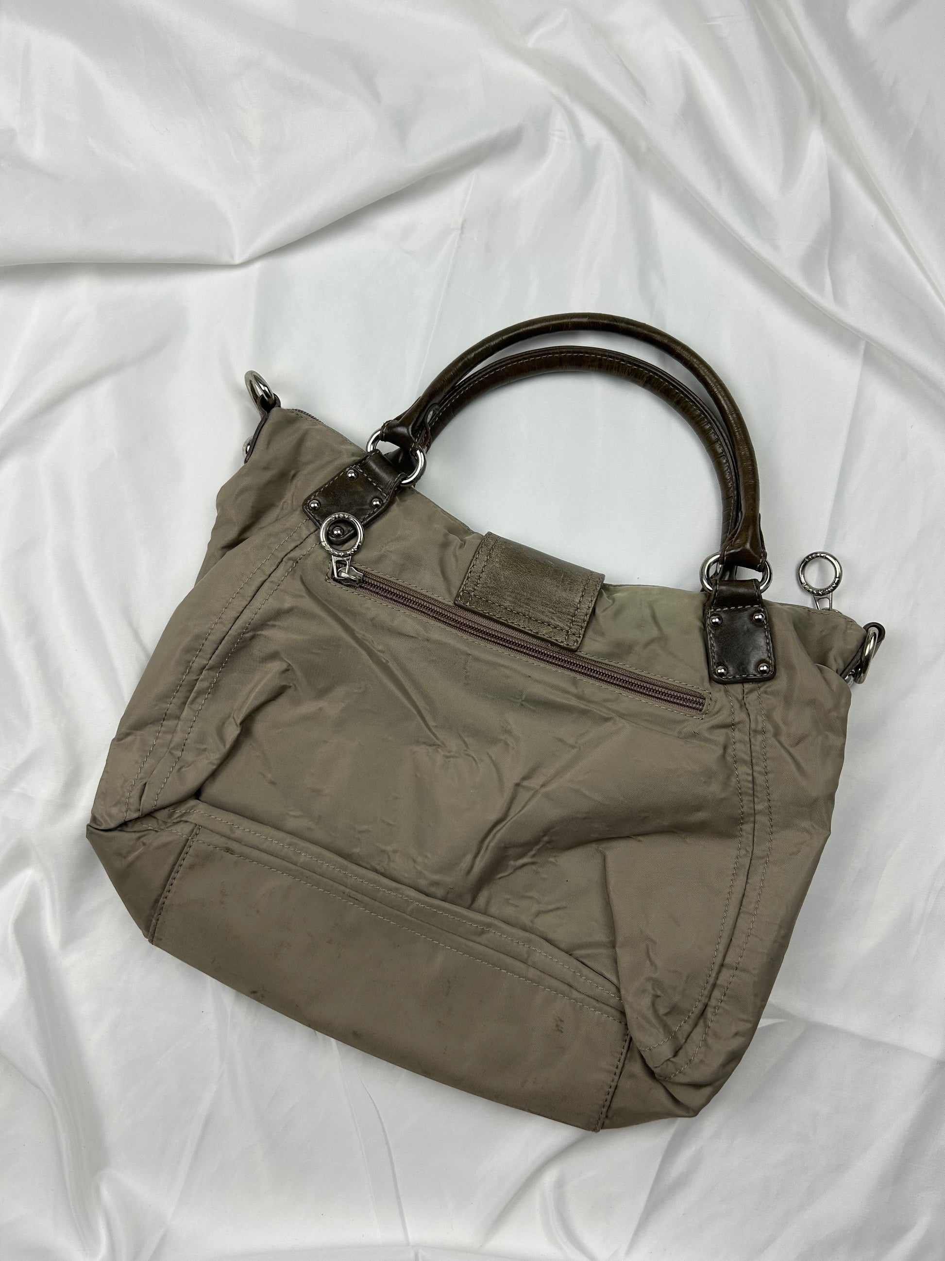 Beige buckle handbag