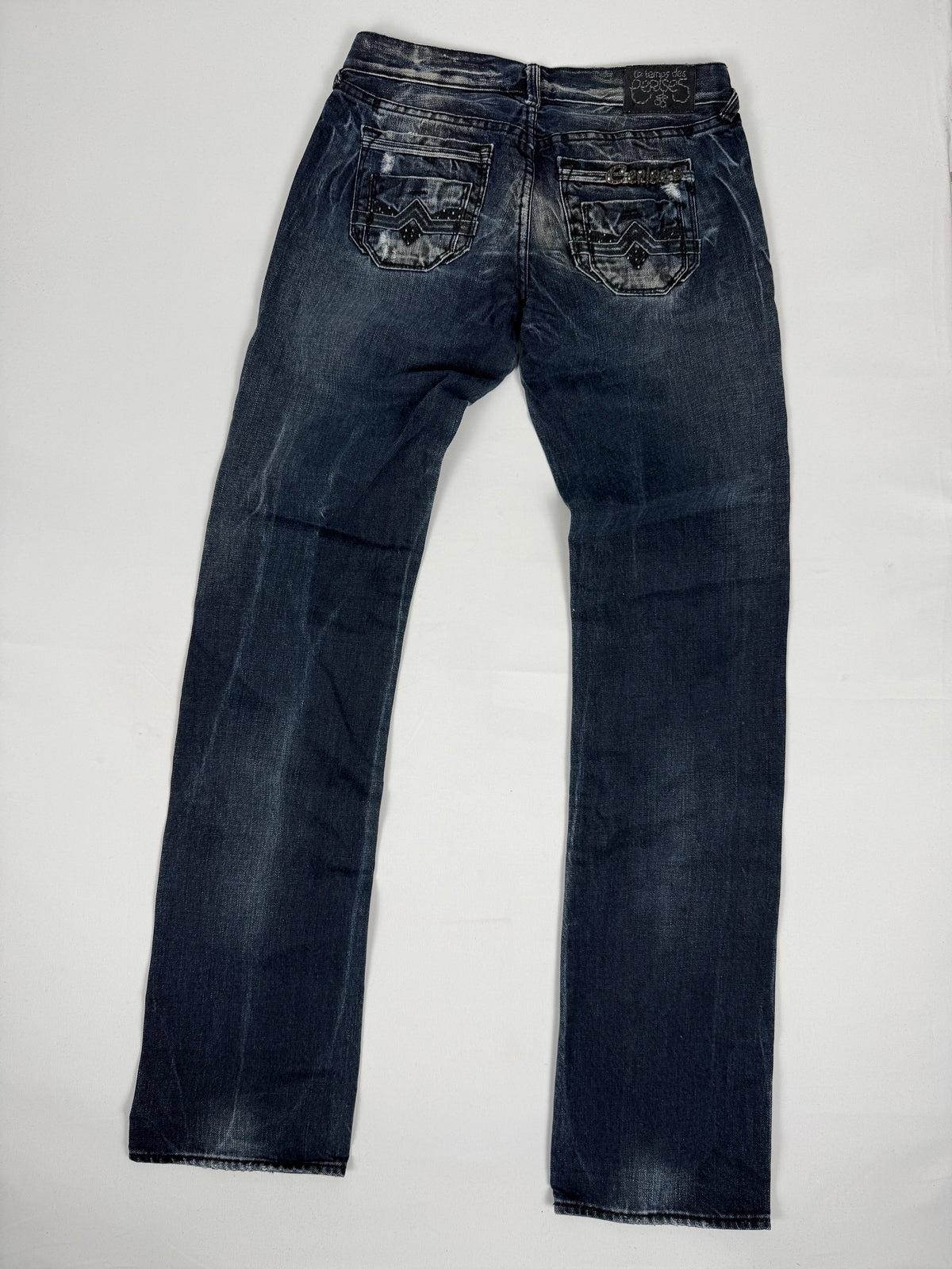 Black low rise straight legs denim pants (XS)
