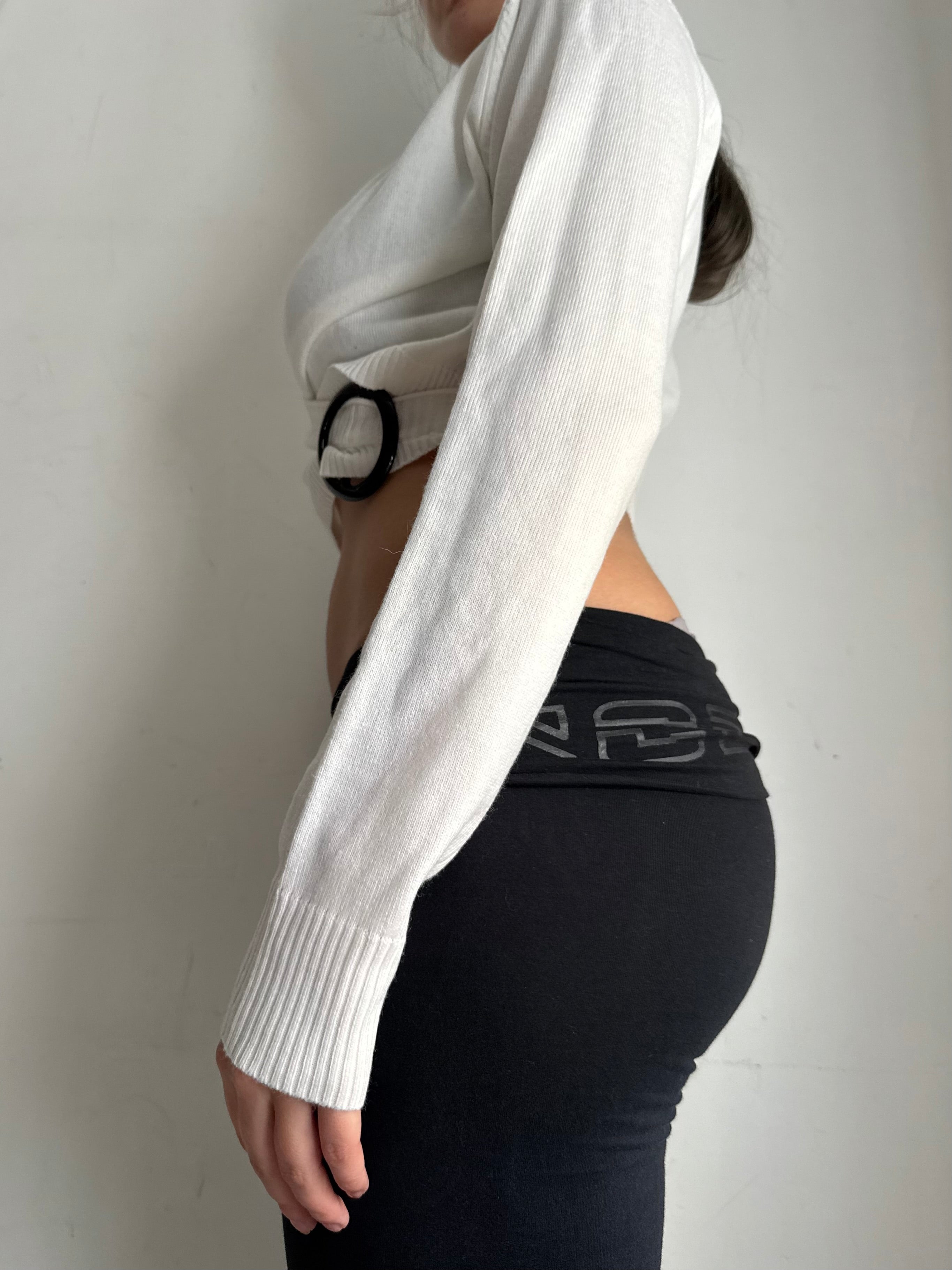 White adjustable ring belt bolero top (M)