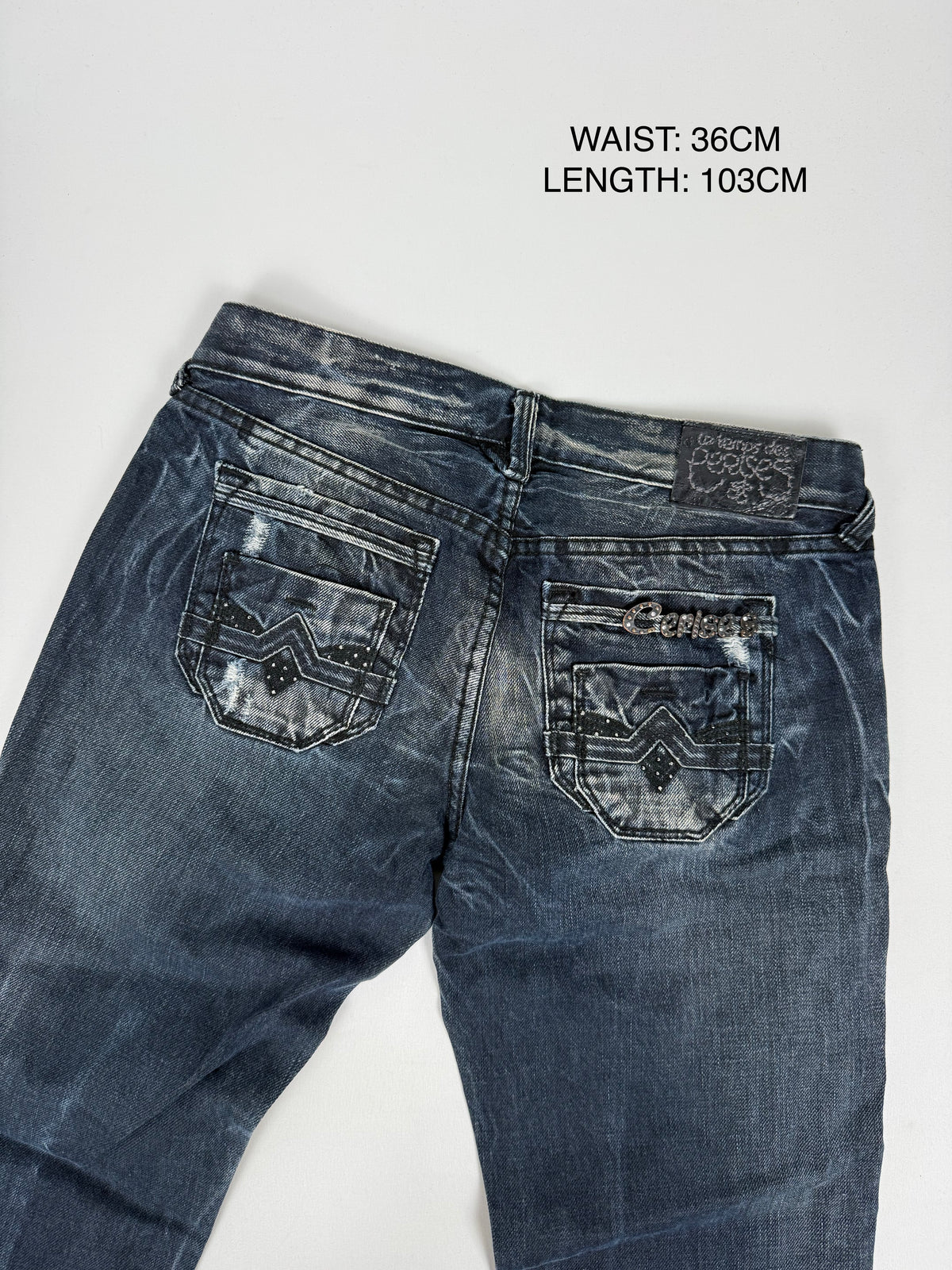 Black low rise straight legs denim pants (XS)