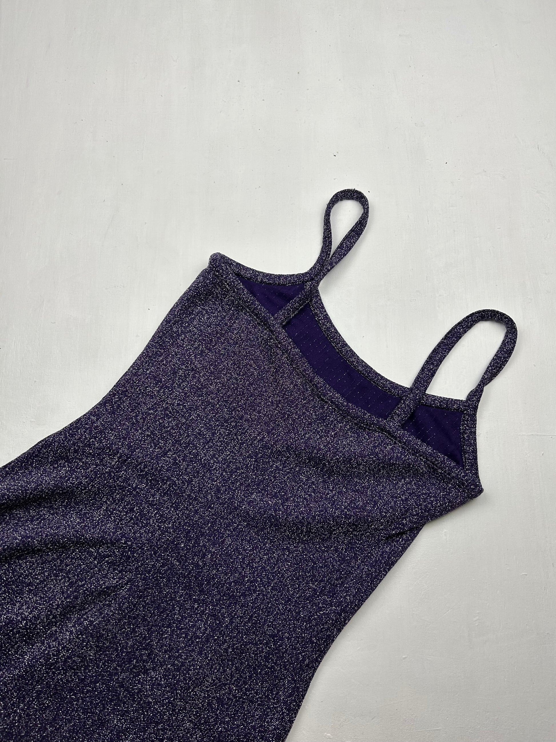 Purple glitters maxi dress (S)