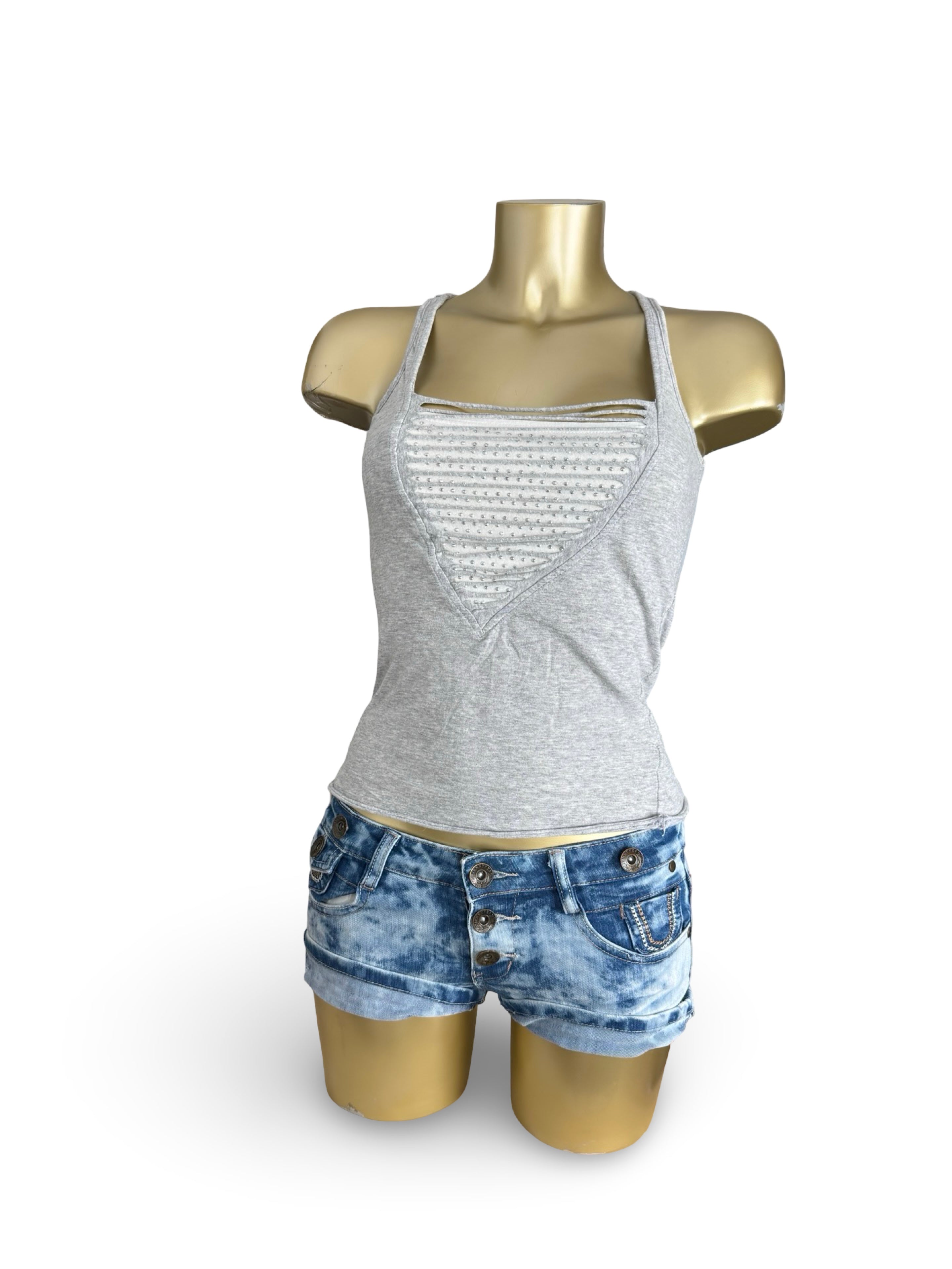 Grey cotton tank top (S)