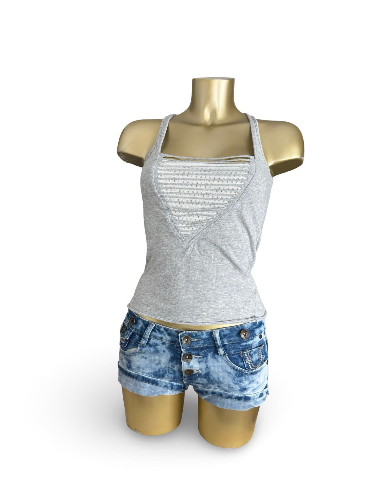 Grey cotton tank top (S)