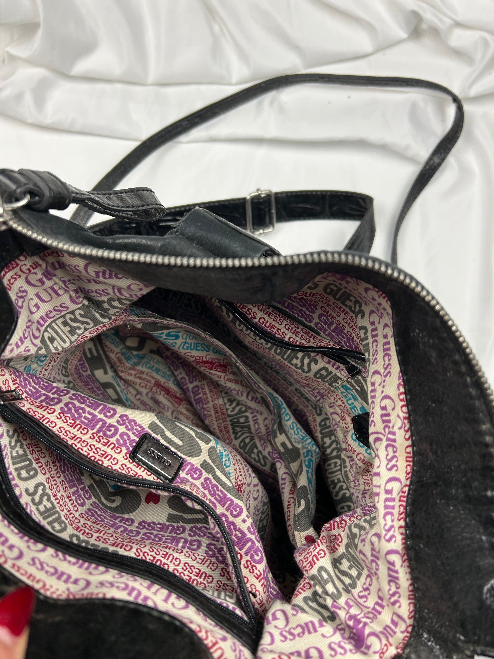 Black besace uni crossbody buckle bag (32x34cm)
