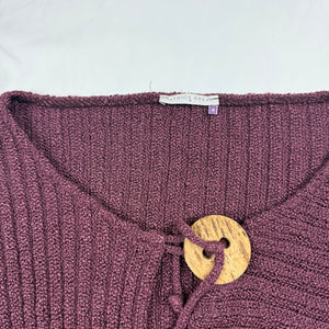 Purple ribbed cardigan jumper (XL)