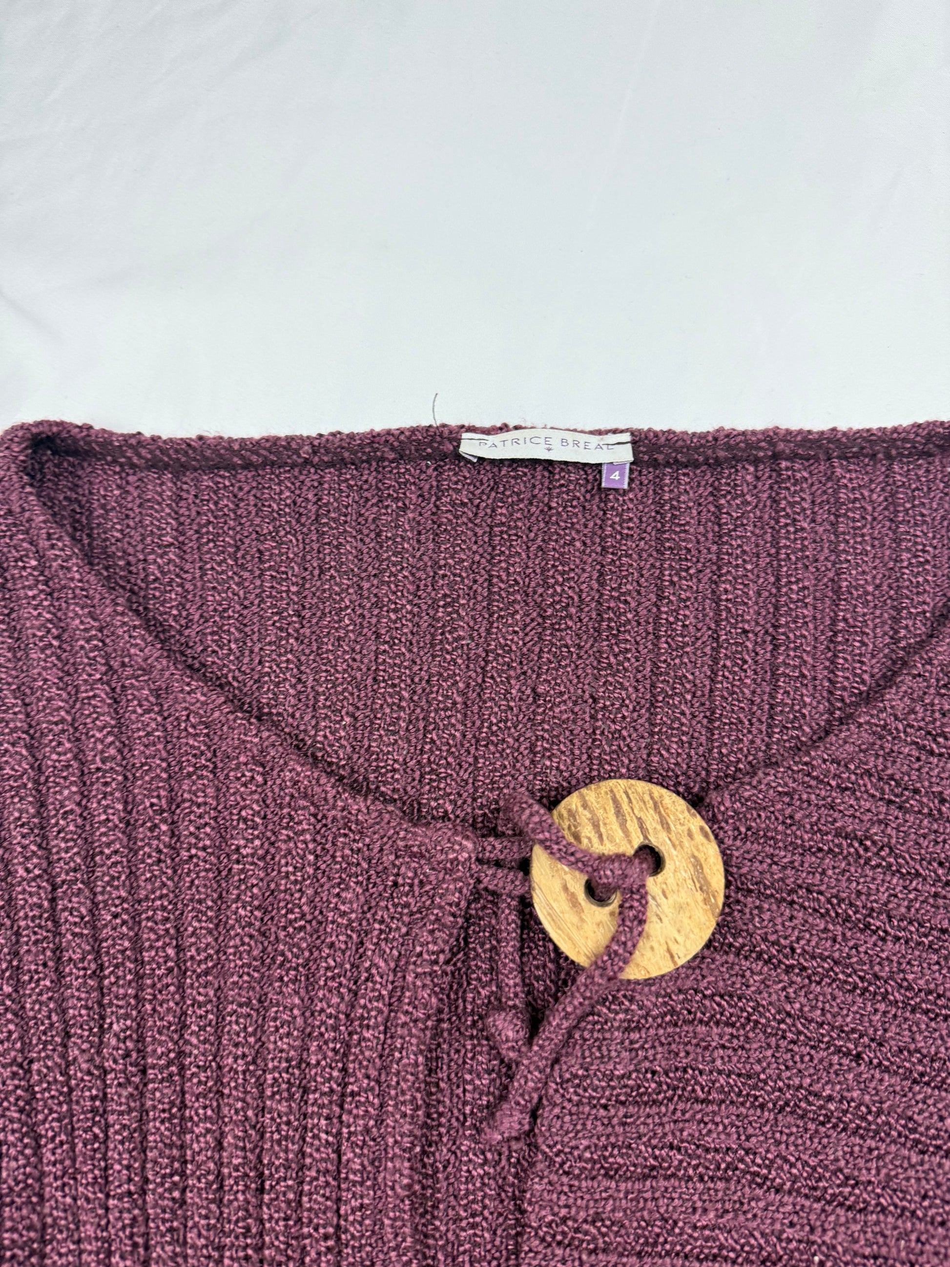 Purple ribbed cardigan jumper (XL)