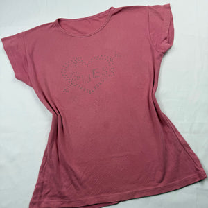 Pink logo cotton tee (L)