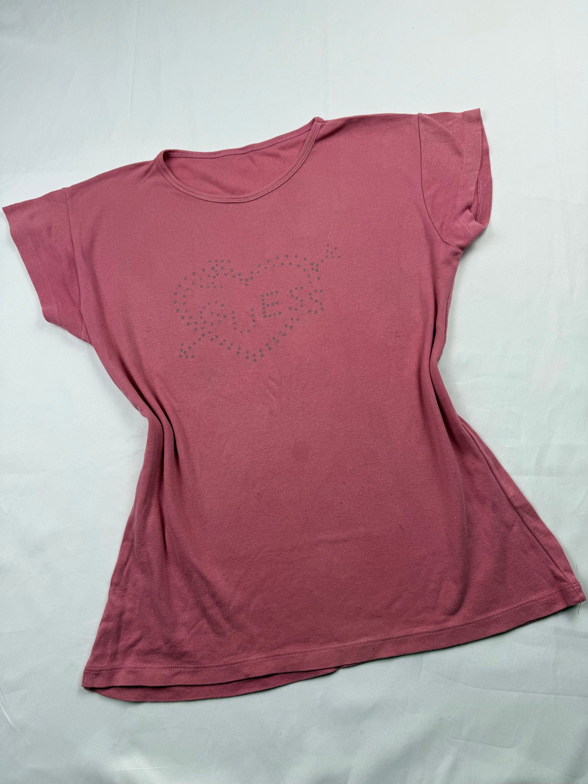 Pink logo cotton tee (L)