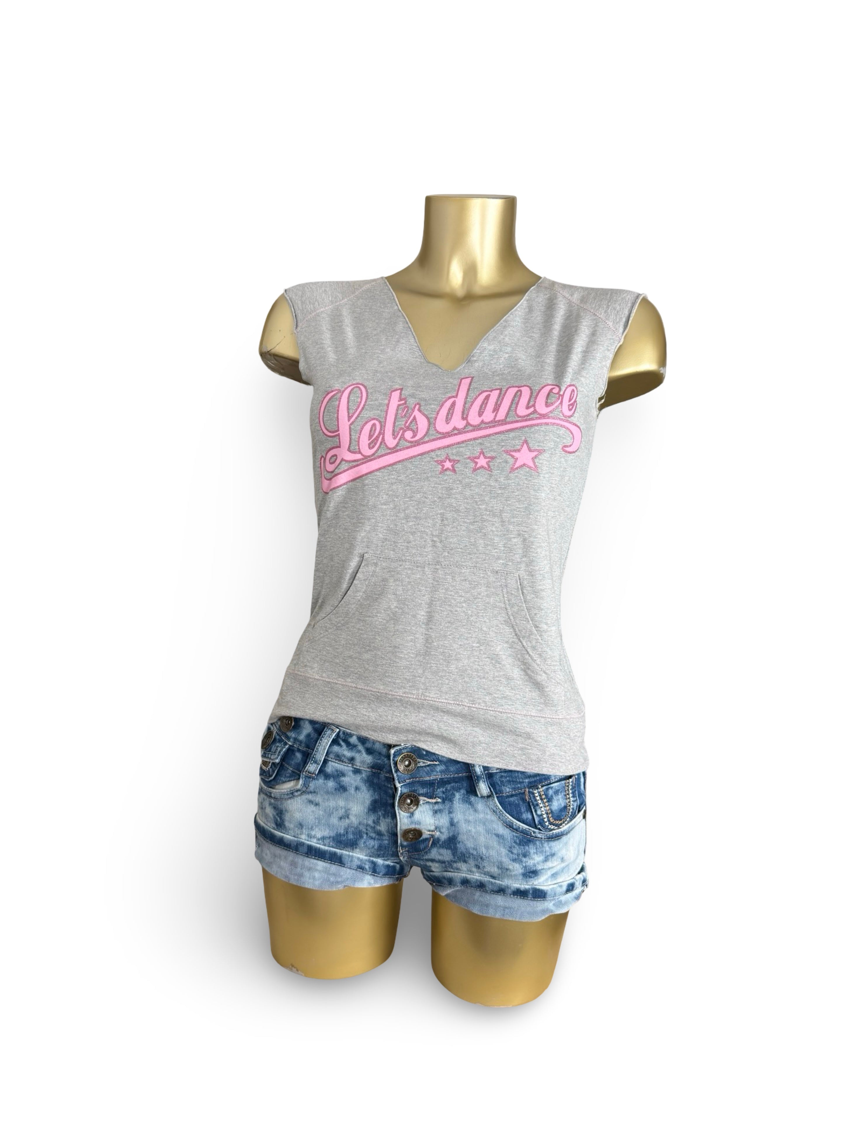 Grey cotton activewear top (M)