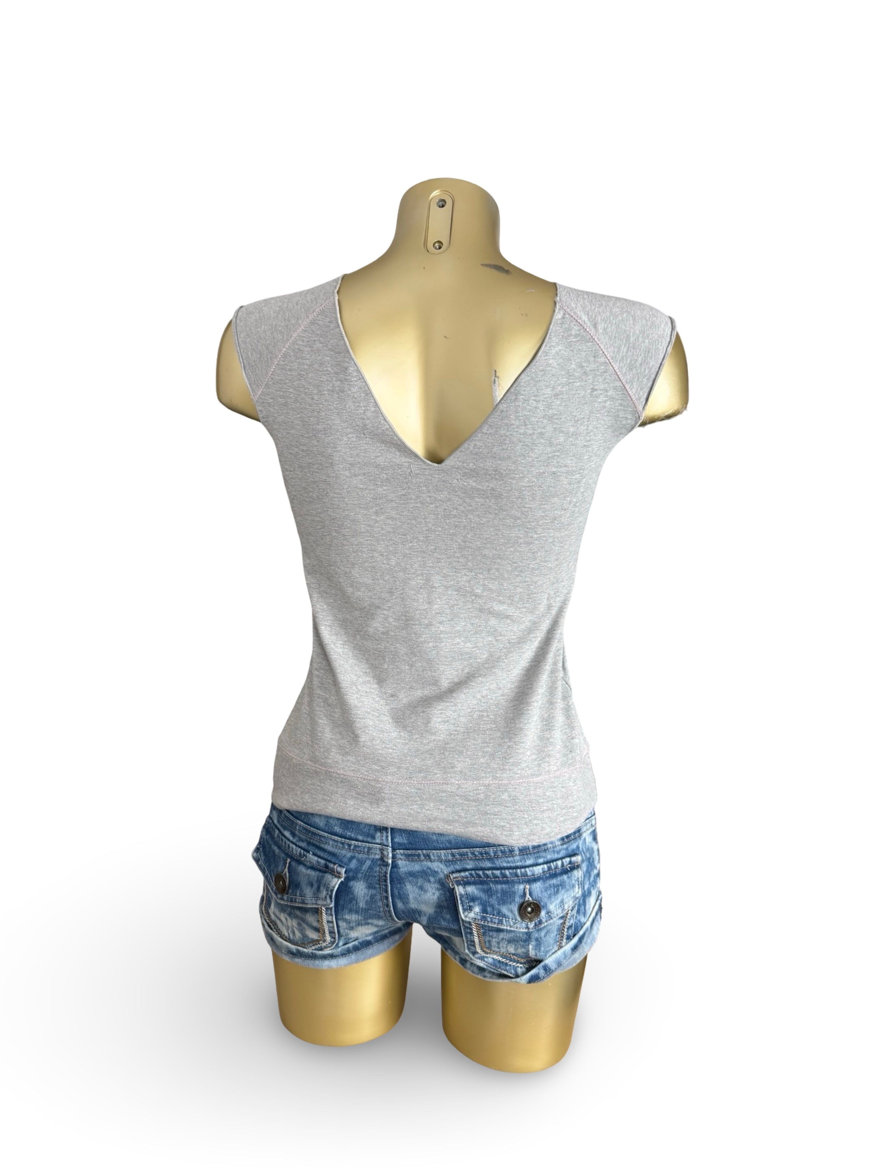 Grey cotton activewear top (M)