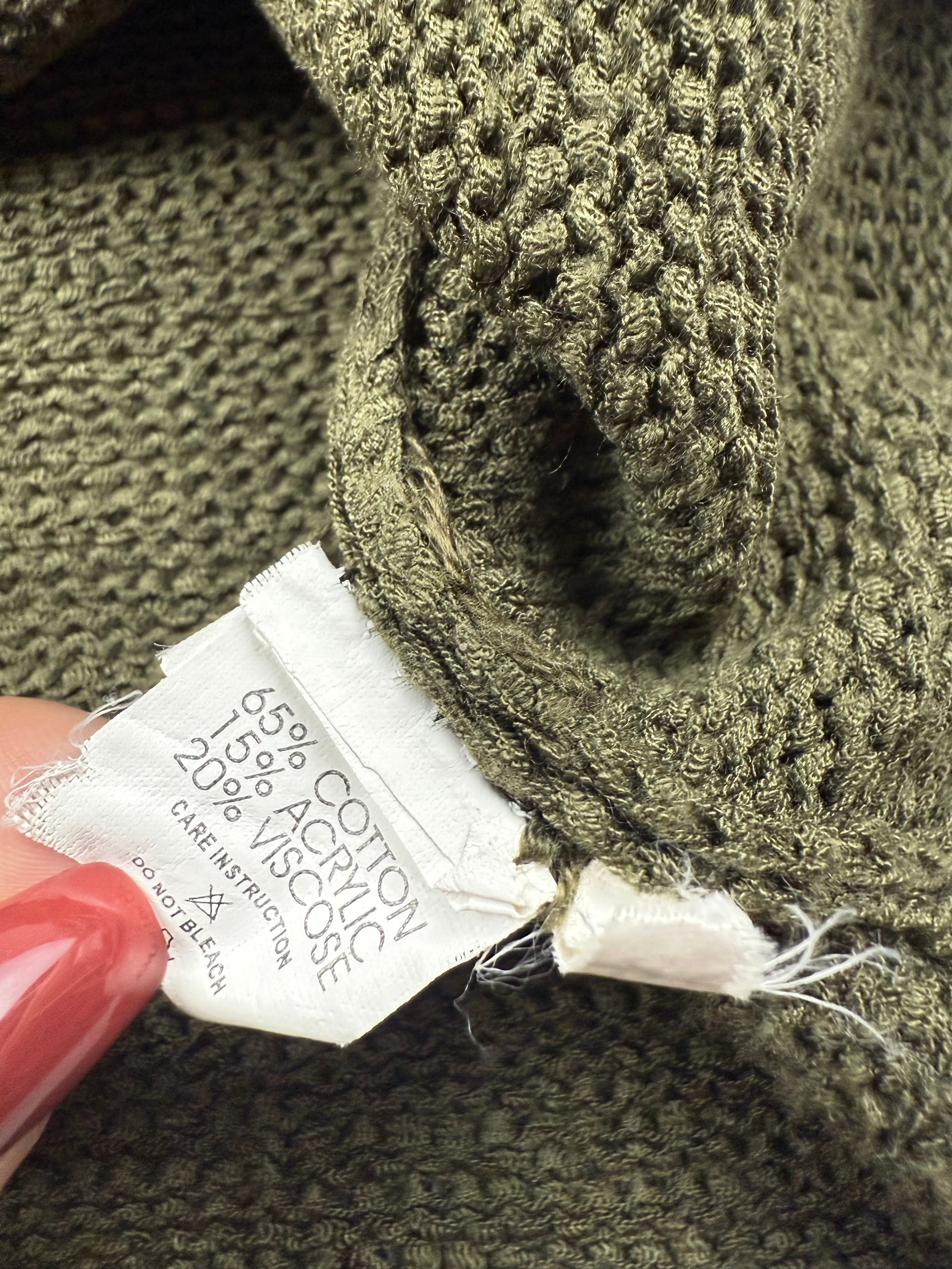 Khaki crochet knitted  top (S/M)