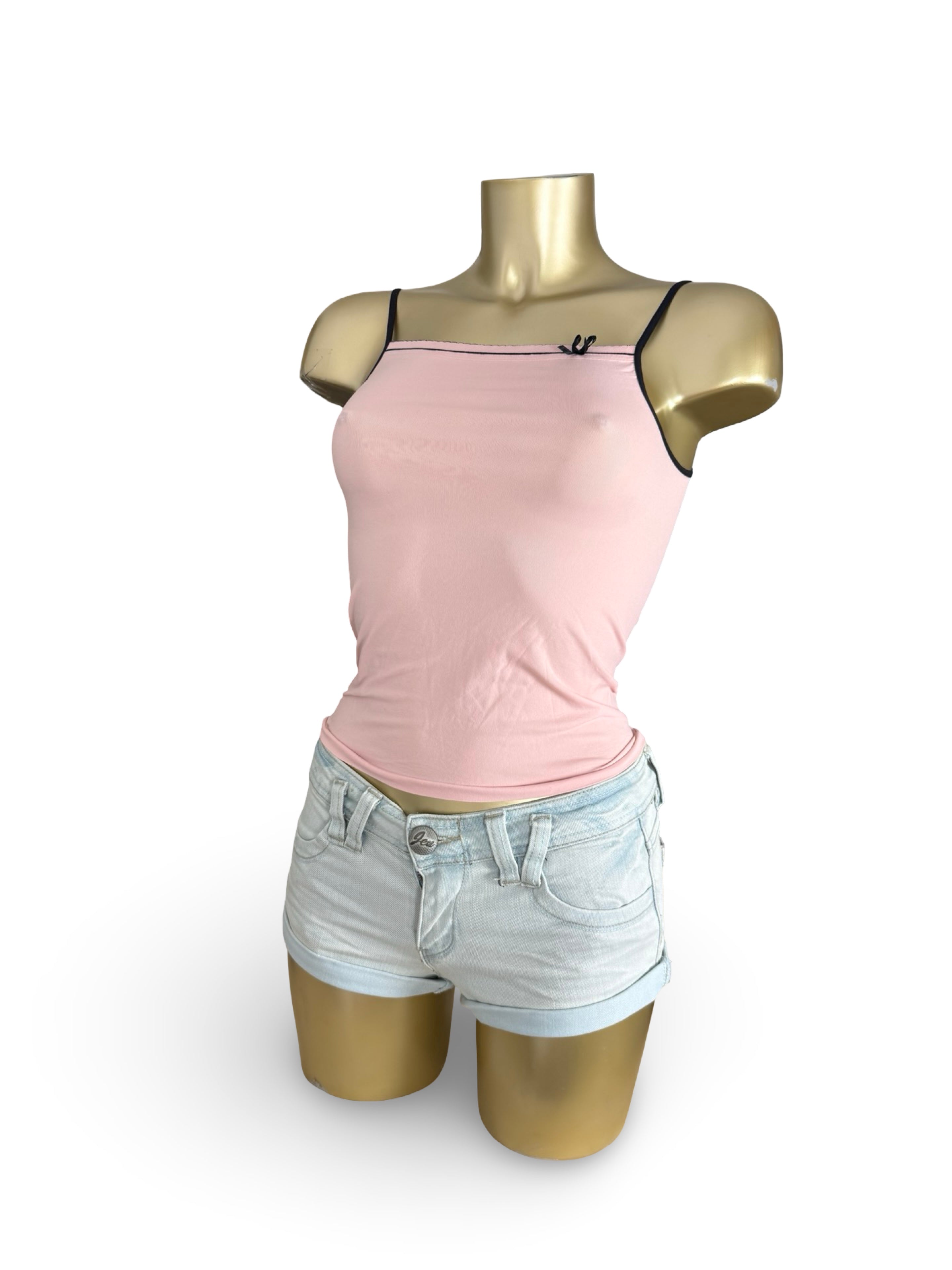 Baby pink ultra stretchy cami top (S)