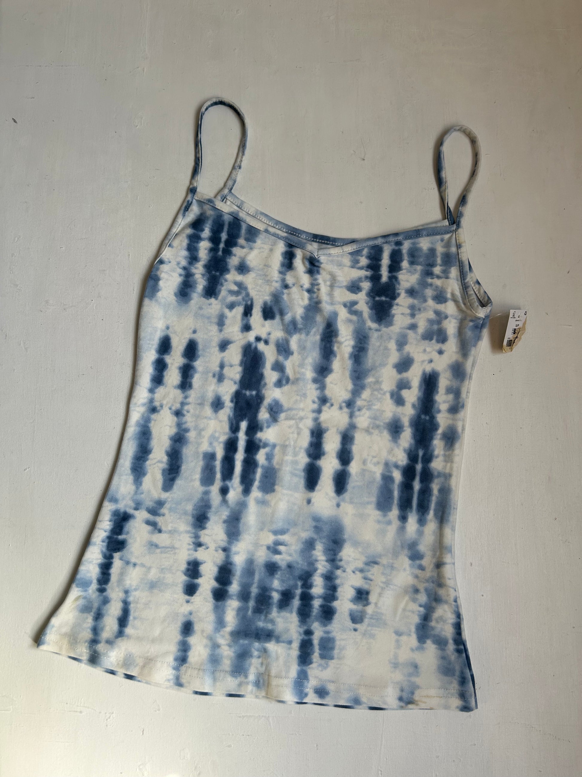 Blue graphic cotton cami  top (S)
