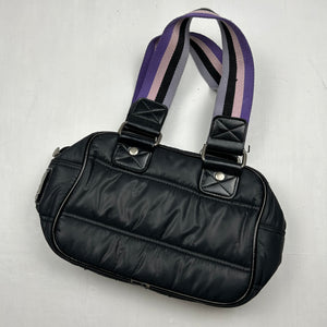 Black puffer logo medium shoulder bag