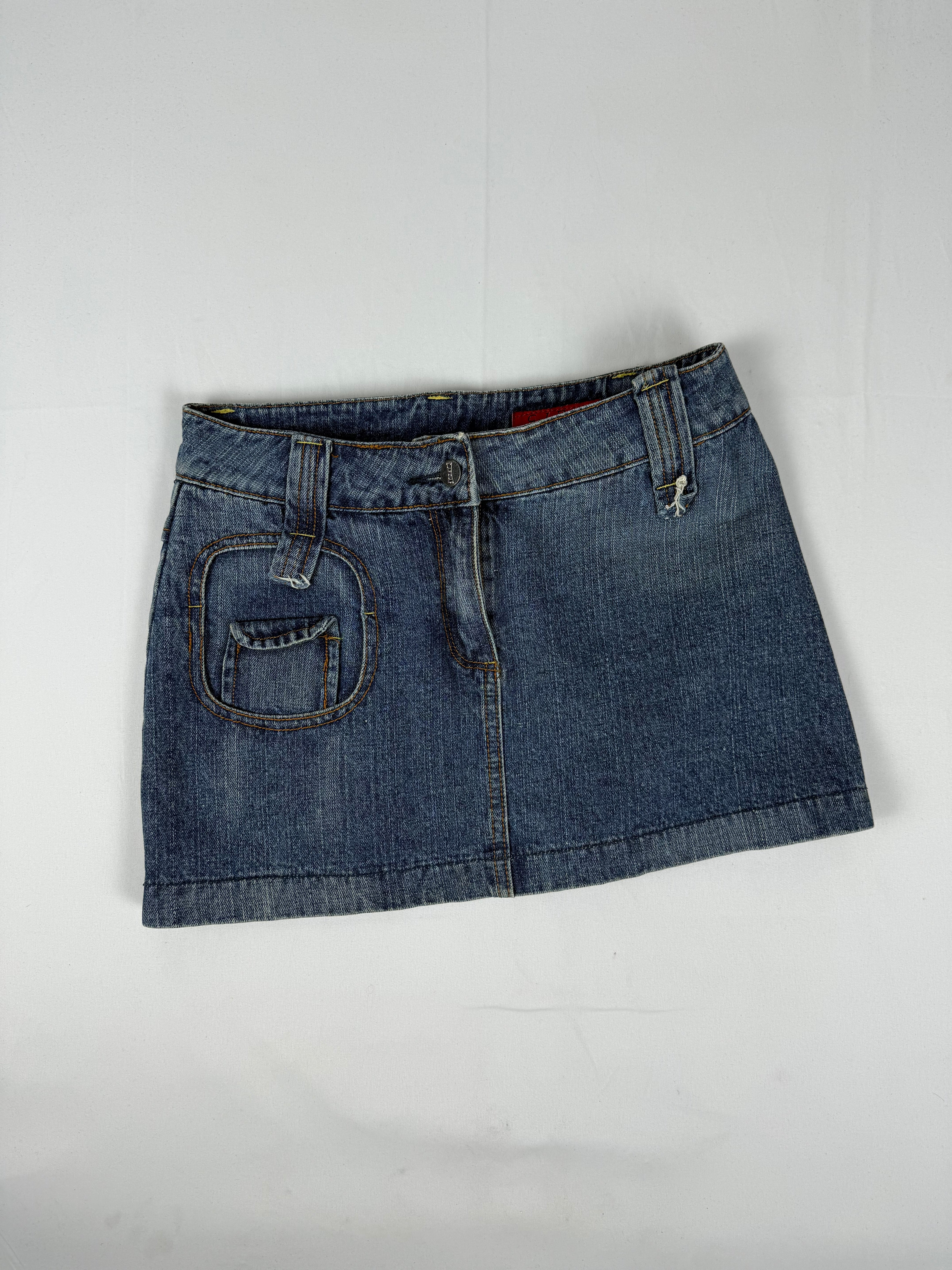 Navy low rise mini skirt (S)