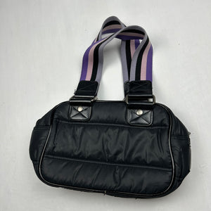 Black puffer logo medium shoulder bag