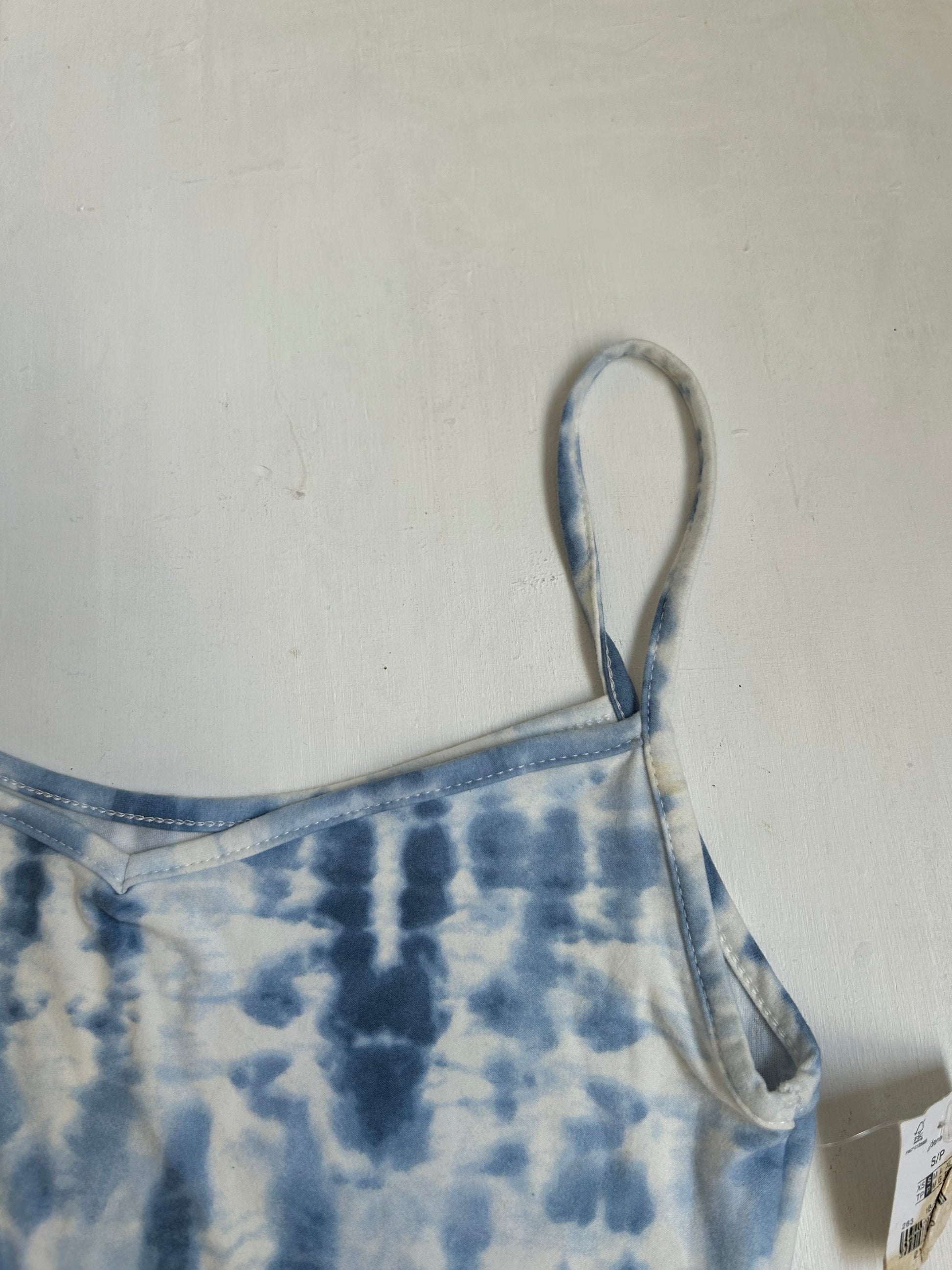 Blue graphic cotton cami  top (S)