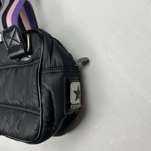 Black puffer logo medium shoulder bag
