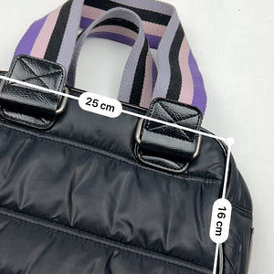 Black puffer logo medium shoulder bag