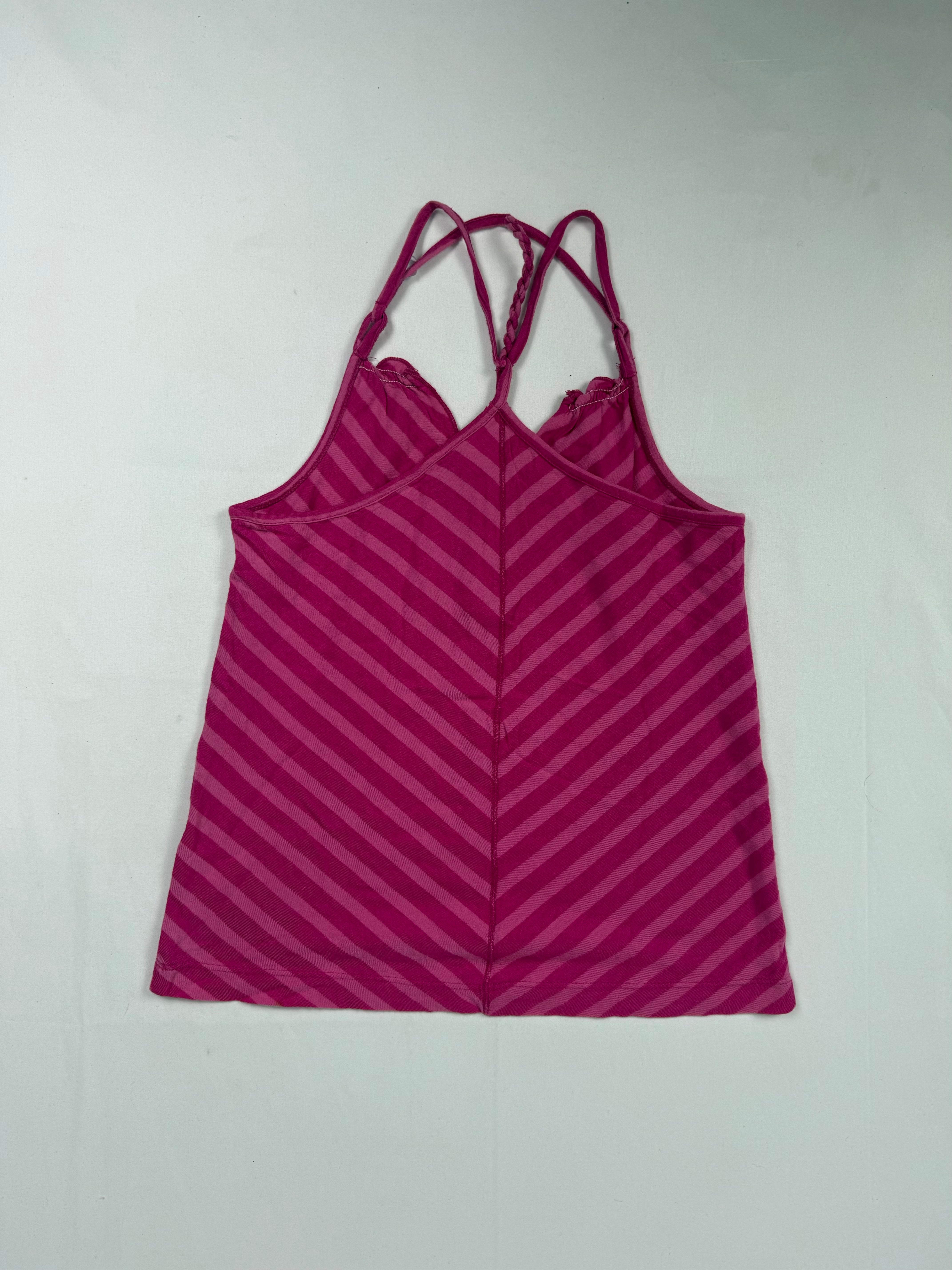 Striped pink cotton top (XS)