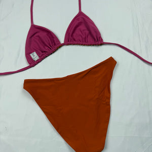 Pink & orange reversible 2 in 1 bikini set (S)