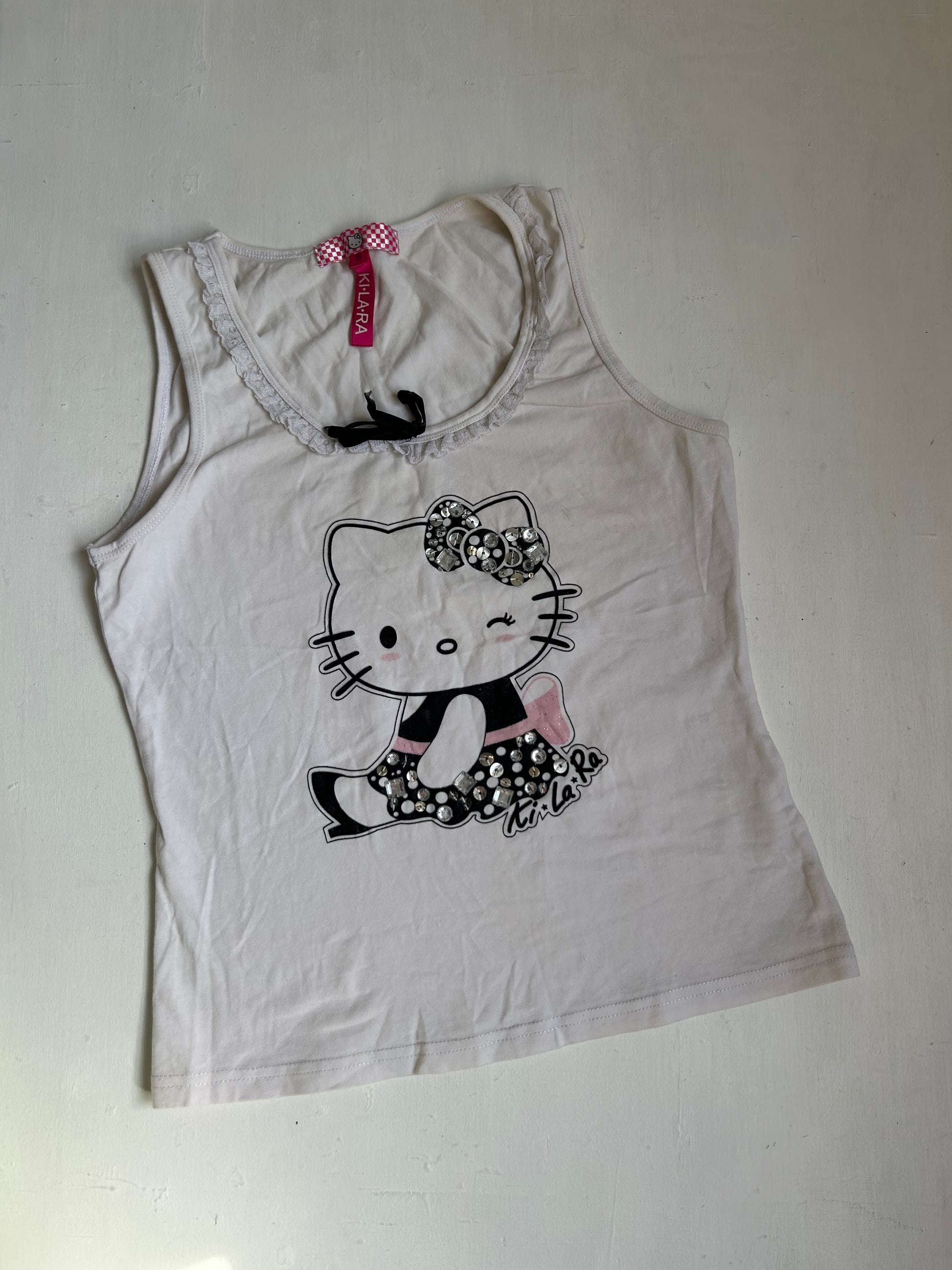 White 100% cotton tank  top (S)