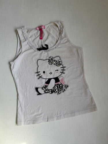 White 100% cotton tank  top (S)