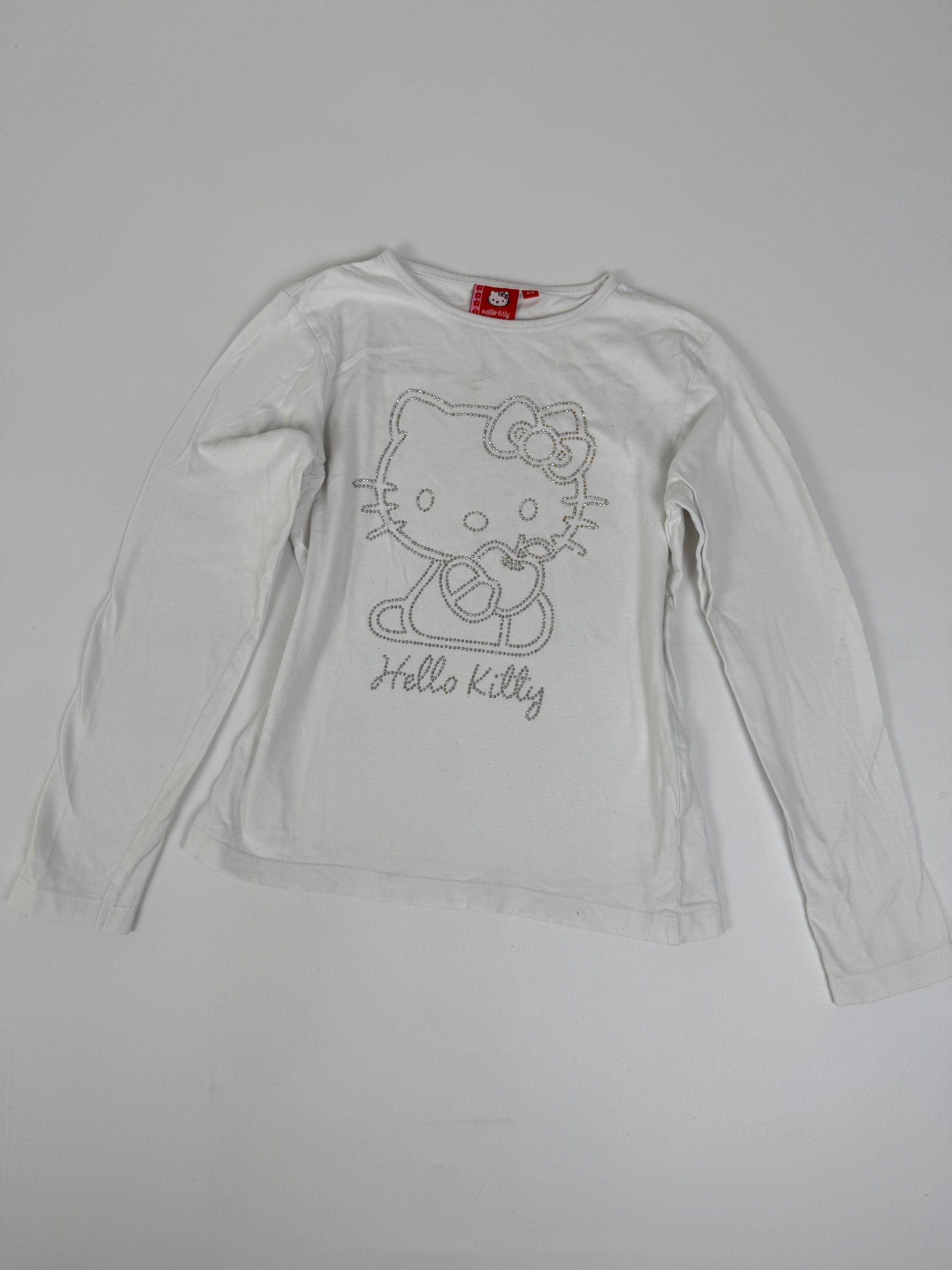 White rhinestones long sleeves top (XS)