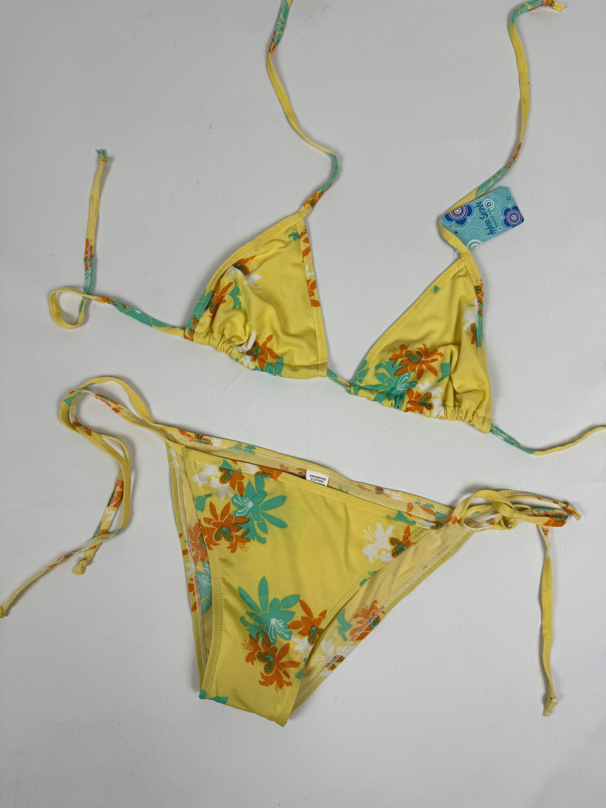 Yellow floral low rise brand new bikini set (M/L)