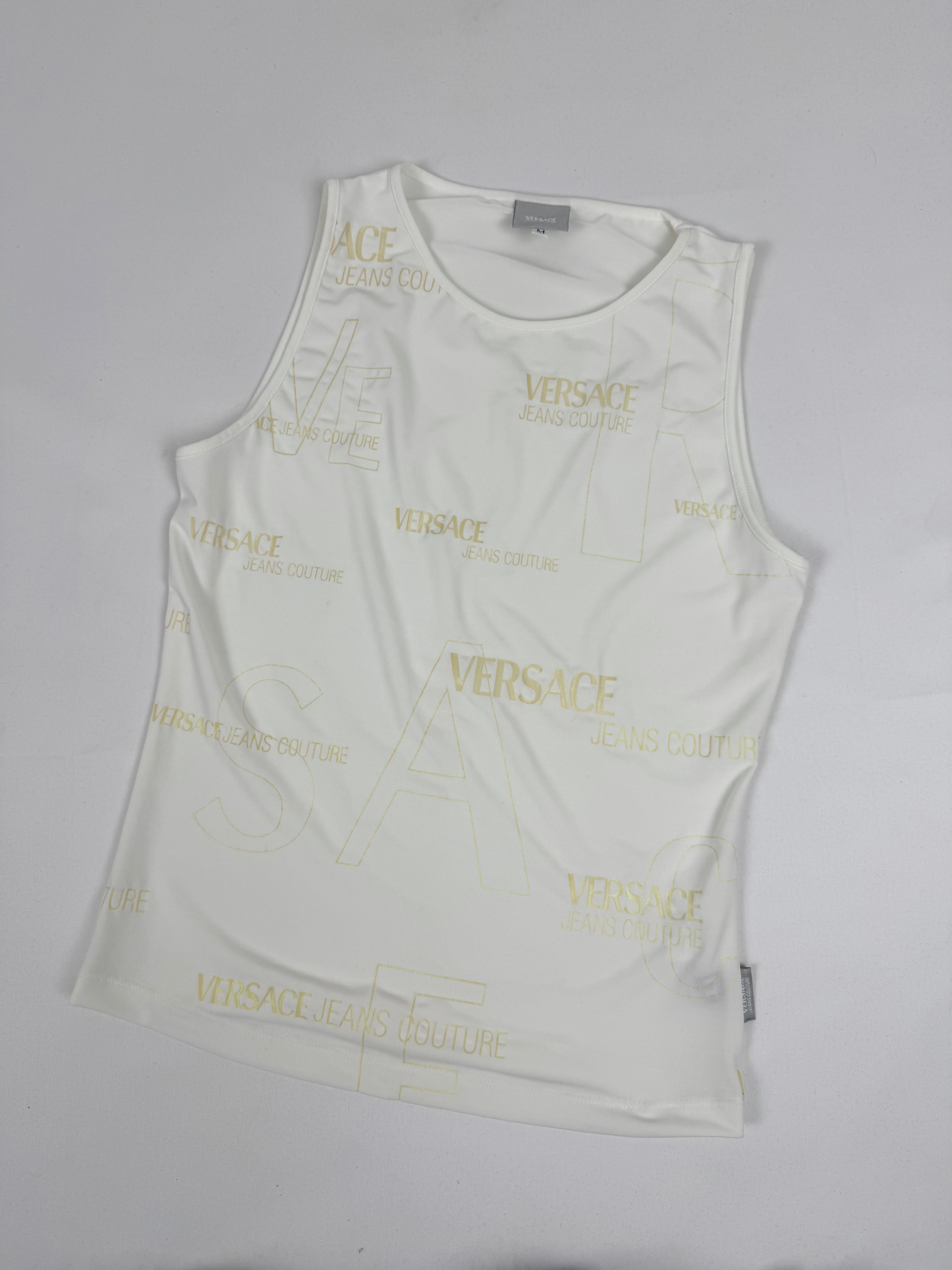 White logo mesh top (M)