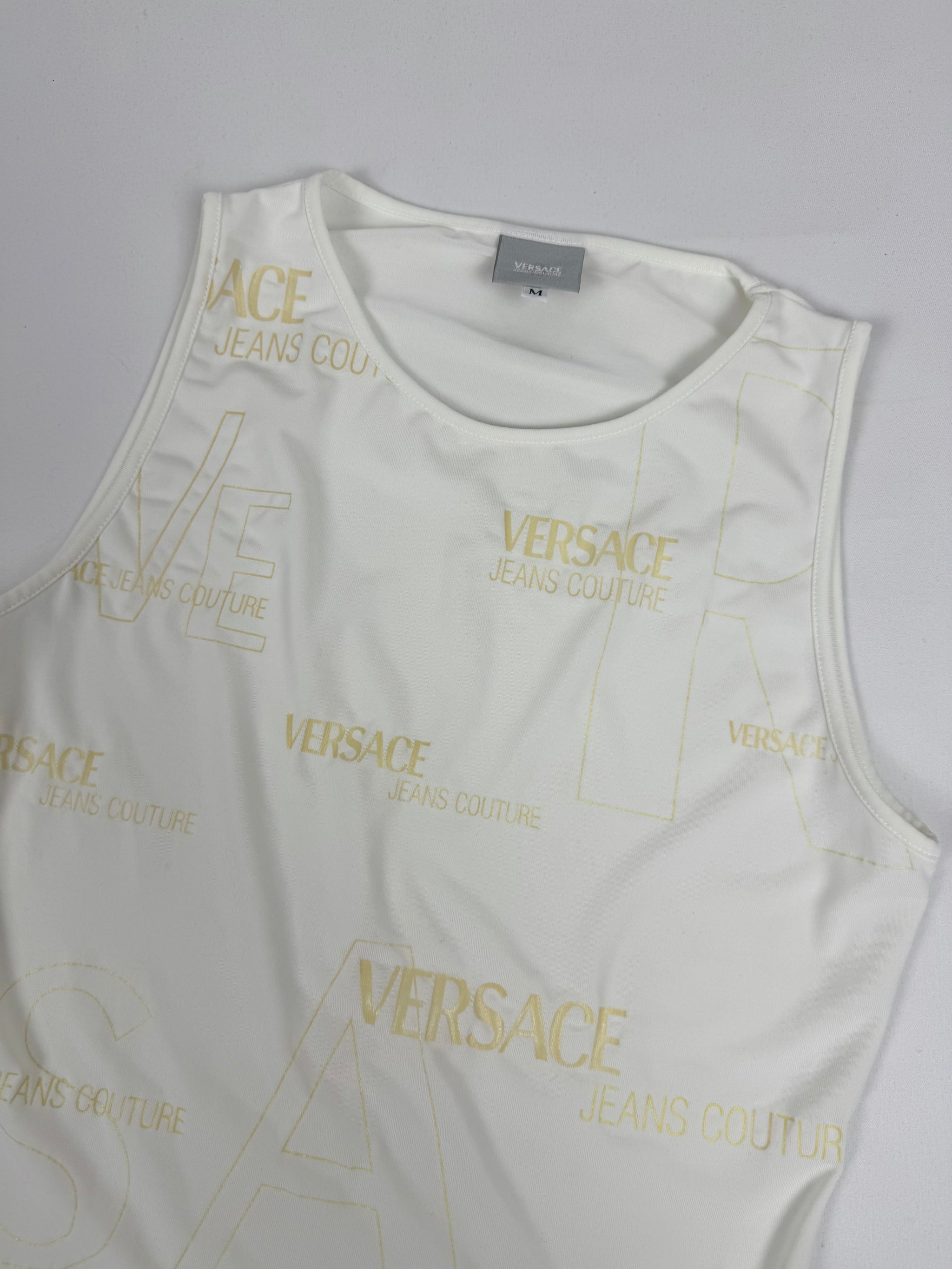 White logo mesh top (M)