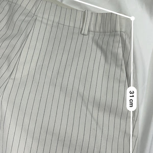 White striped office low rise mini short (S)