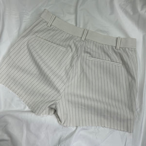 White striped office low rise mini short (S)