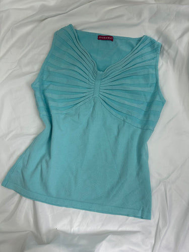 Blue knitted top (M)