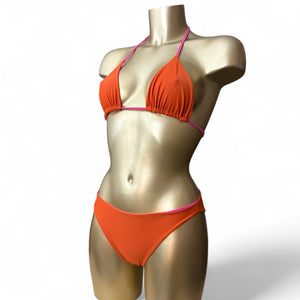 Pink & orange reversible 2 in 1 bikini set (S)