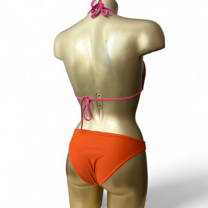 Pink & orange reversible 2 in 1 bikini set (S)