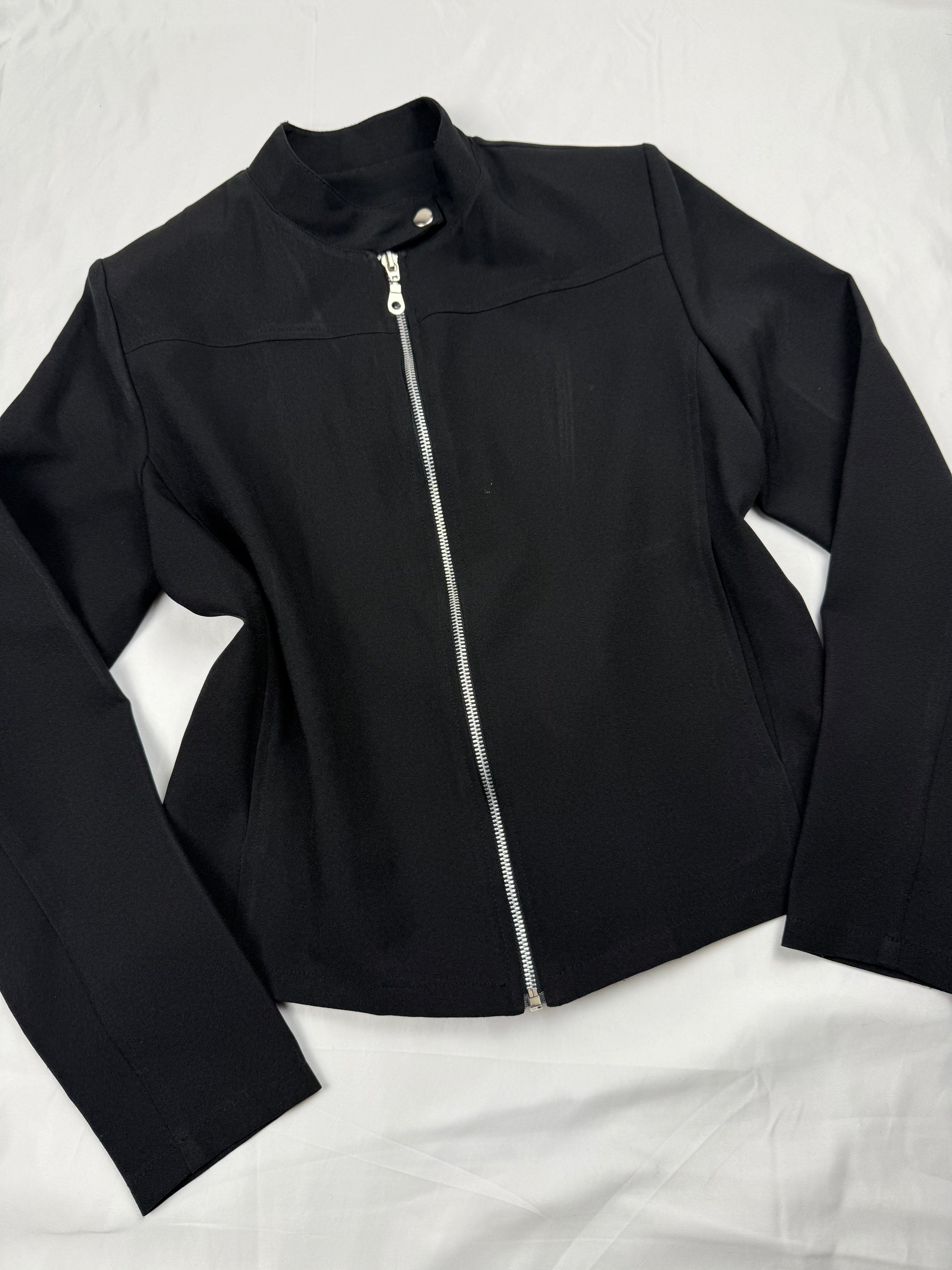 Black zip up office siren jacket (M)