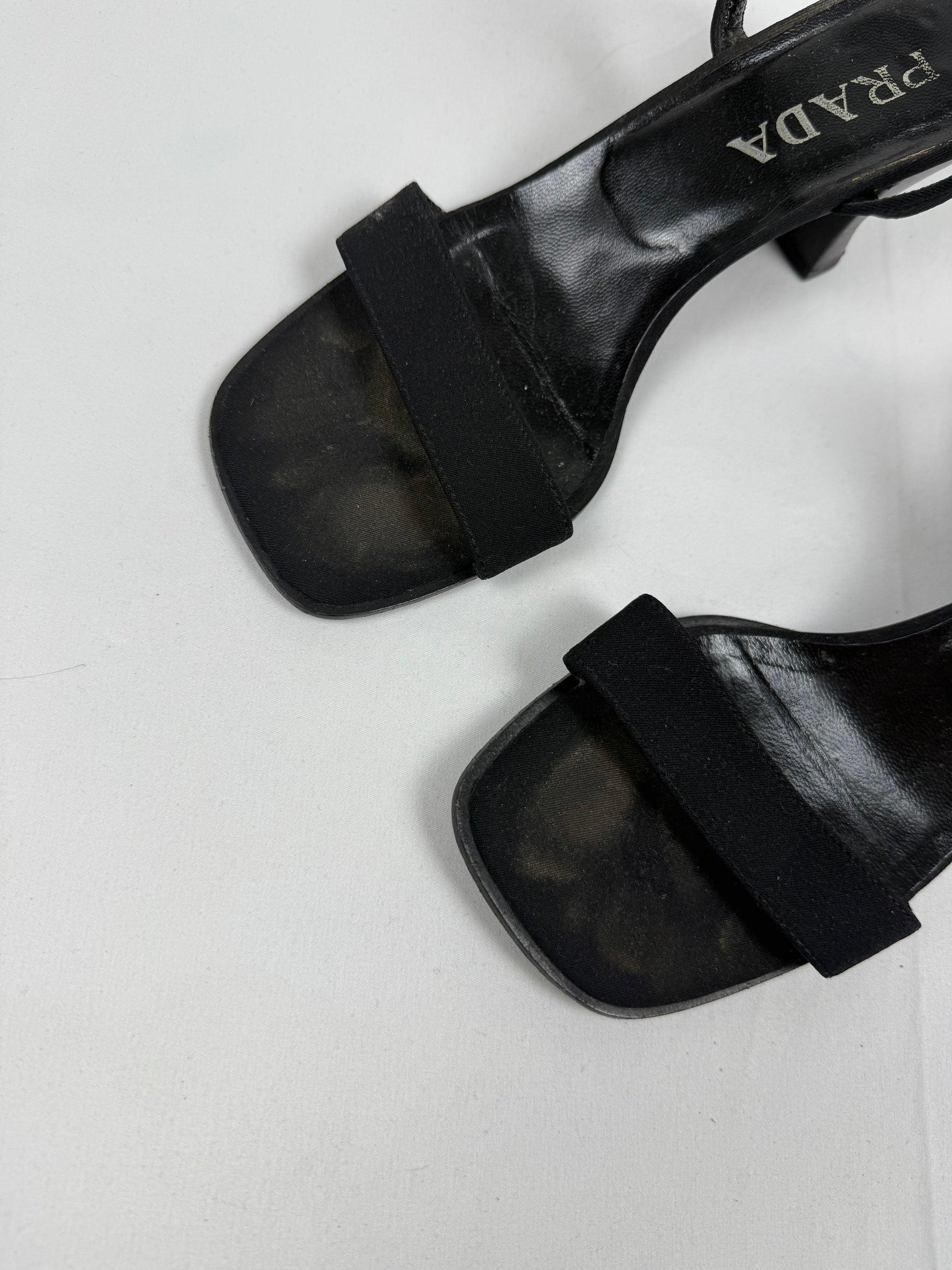 Black buckle belt real leather heels (37)