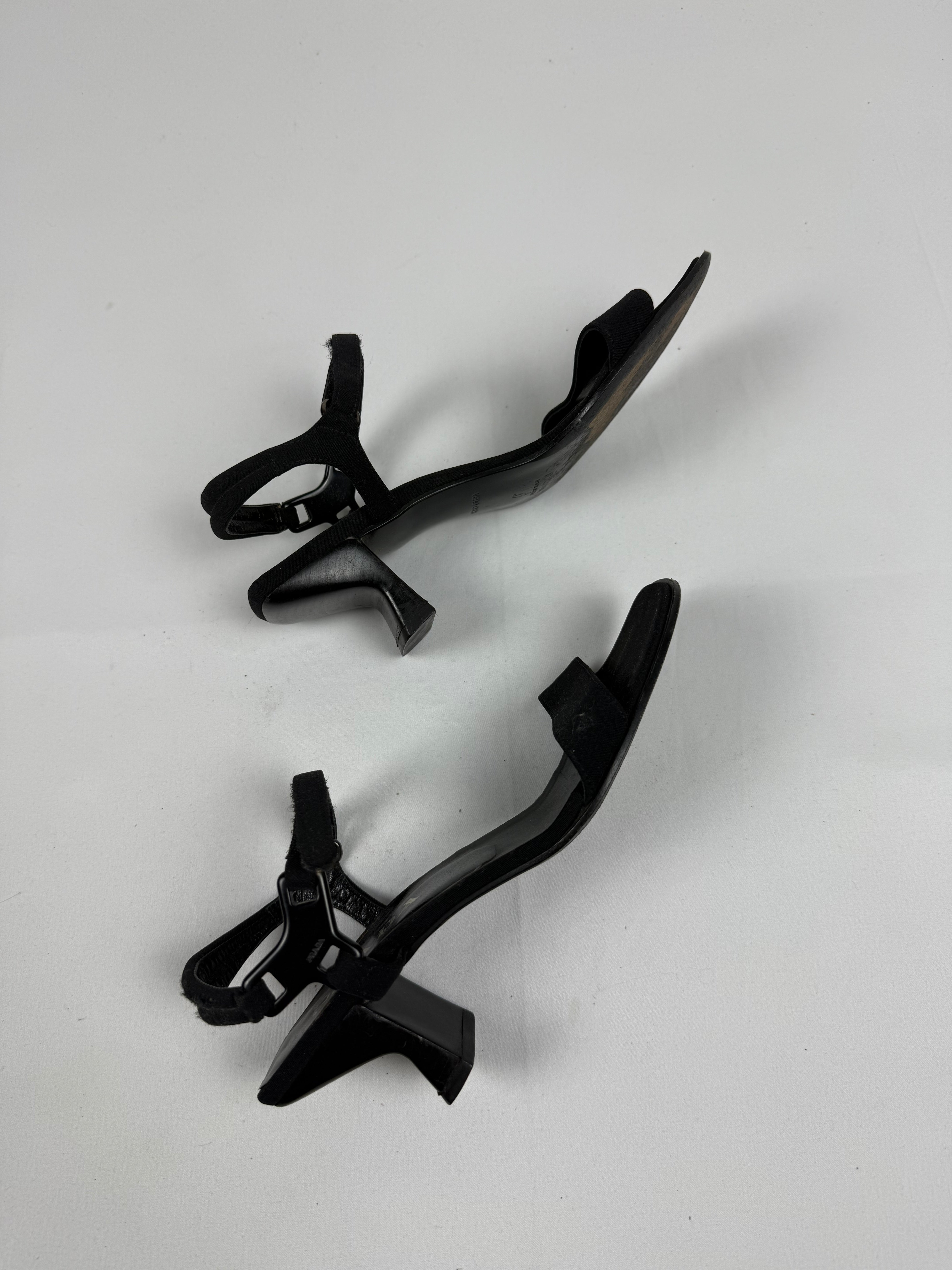 Black buckle belt real leather heels (37)