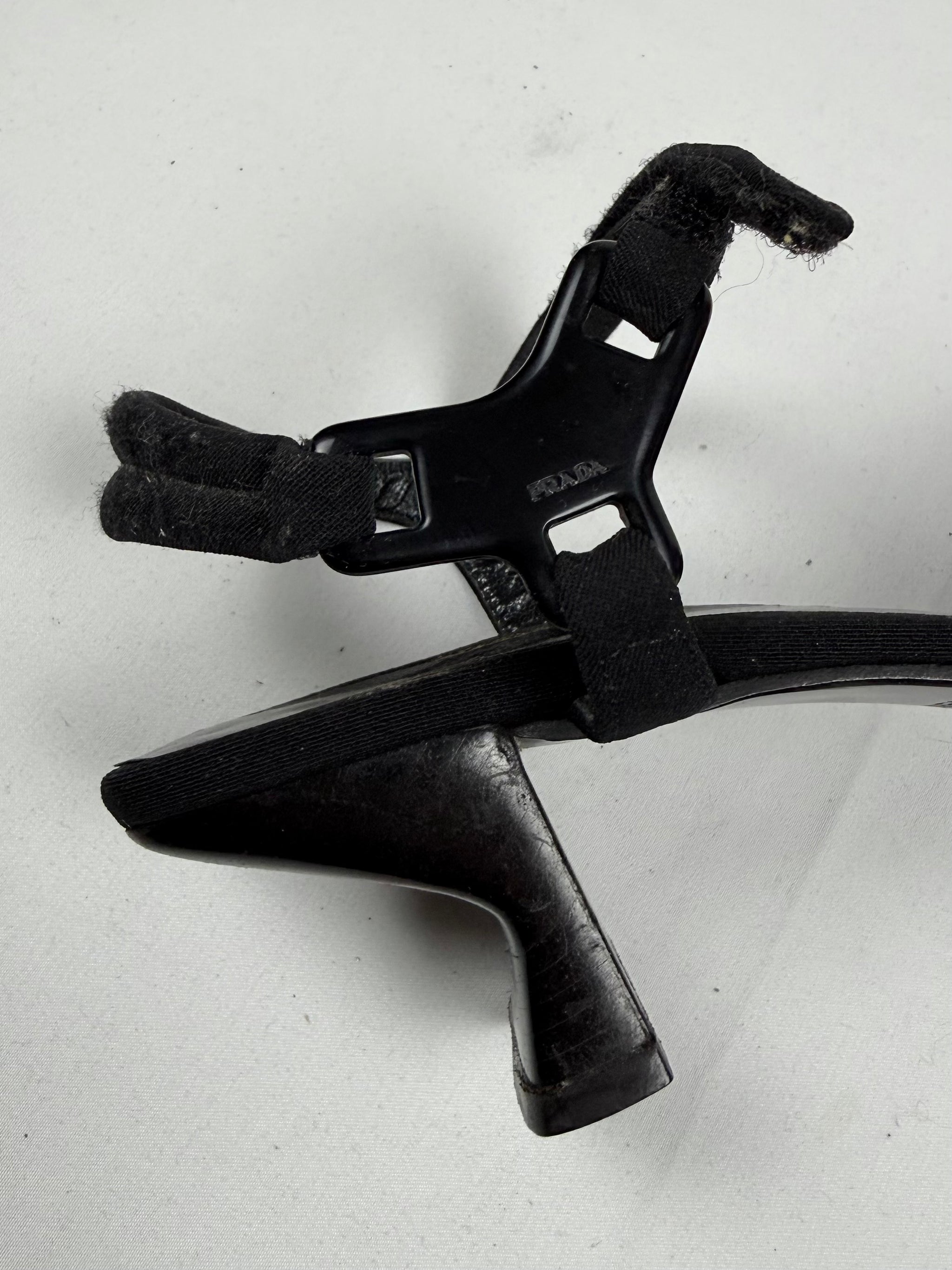 Black buckle belt real leather heels (37)