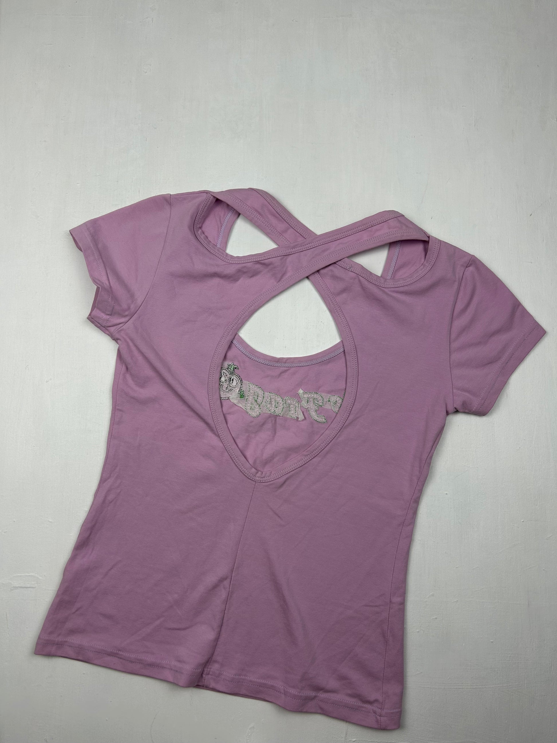 Pink sequins logo tee (S)