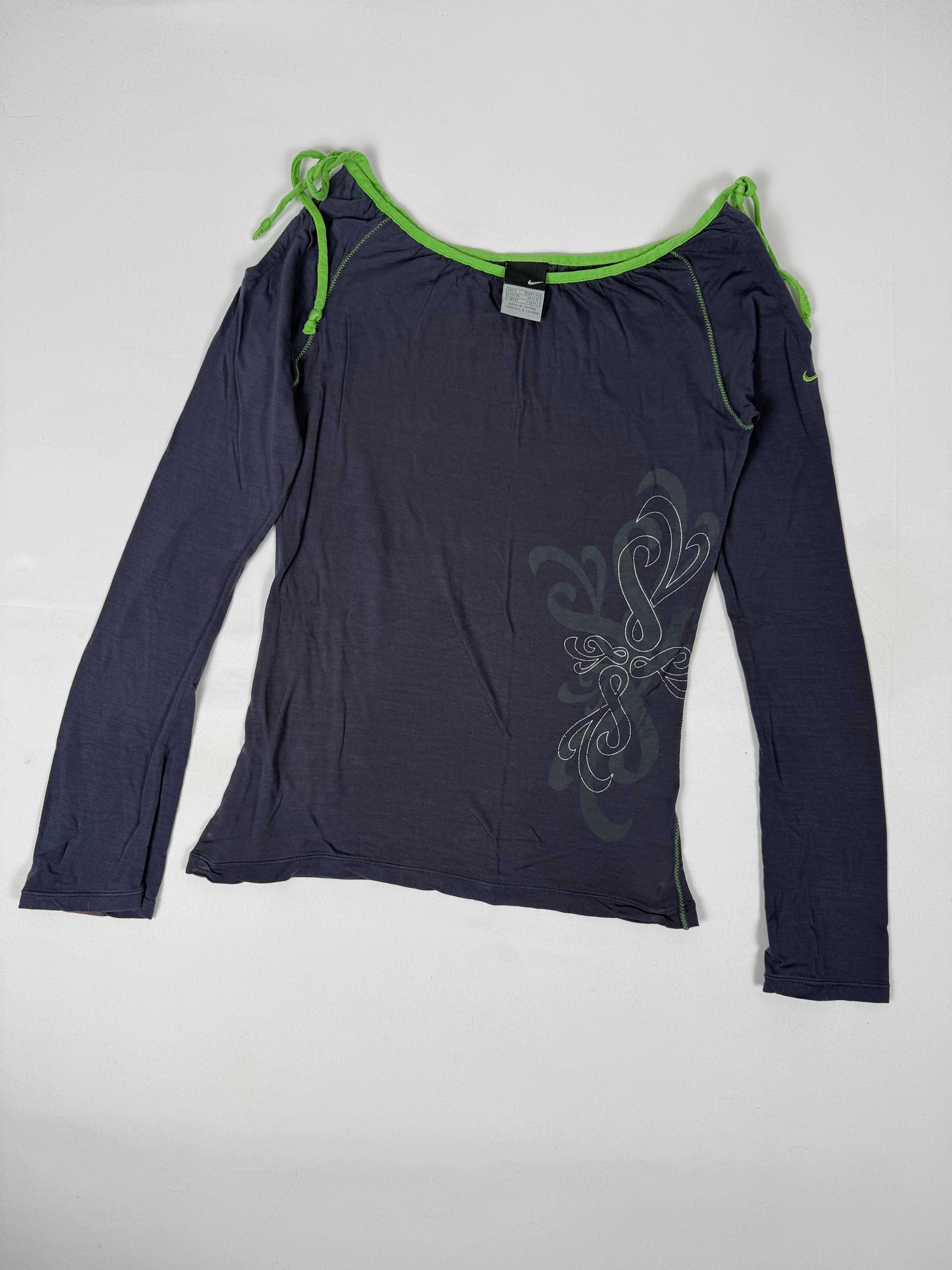 Grey tie up long sleeves top (S)