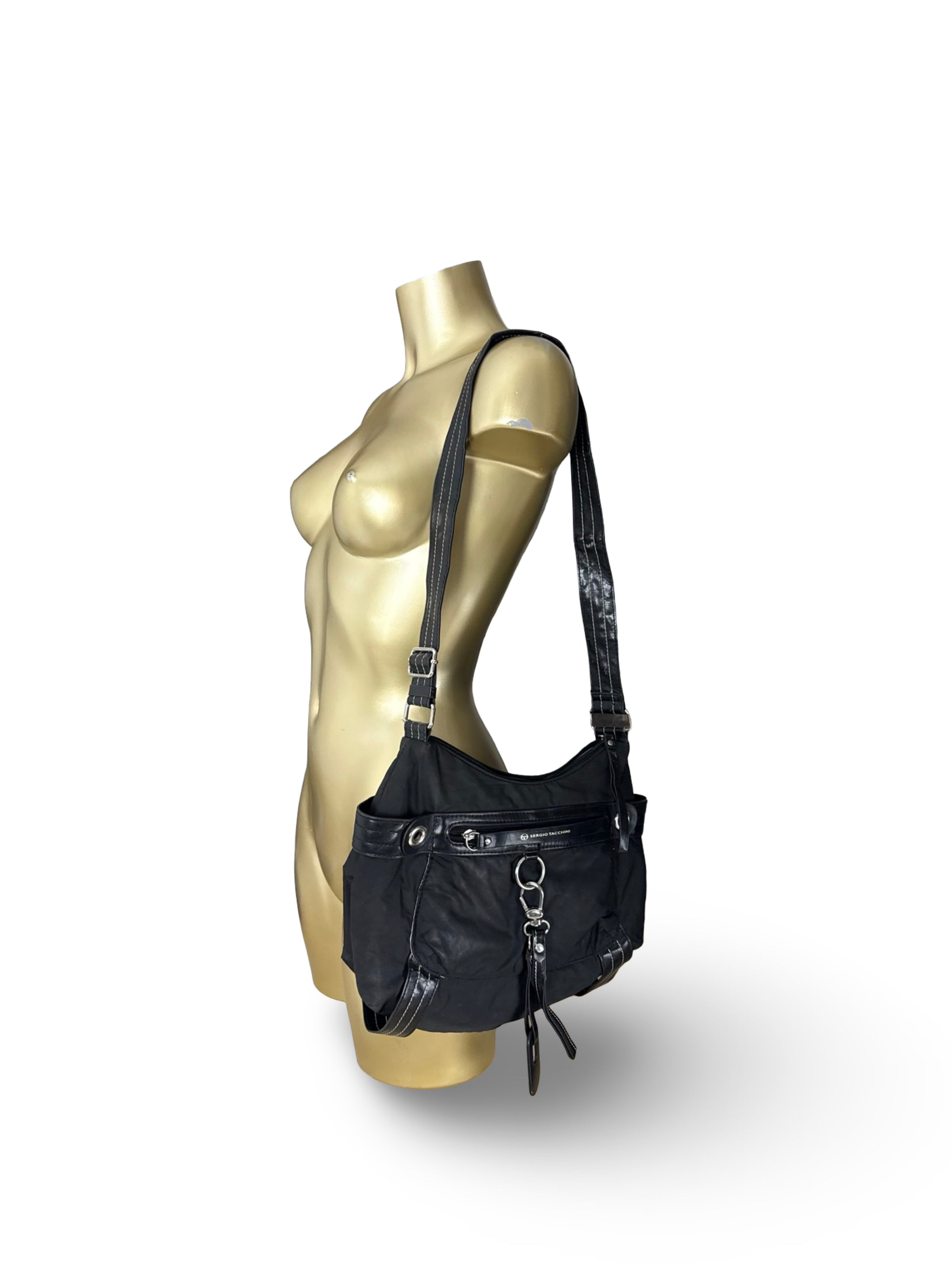 Black besace crossbody bag (30x27cm)