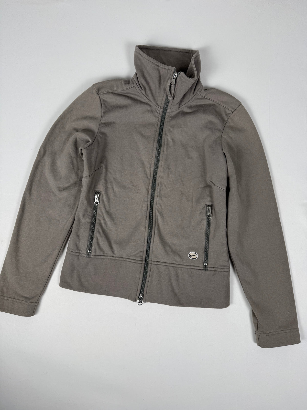Khaki zip up inside fleece sweatshirt (M)